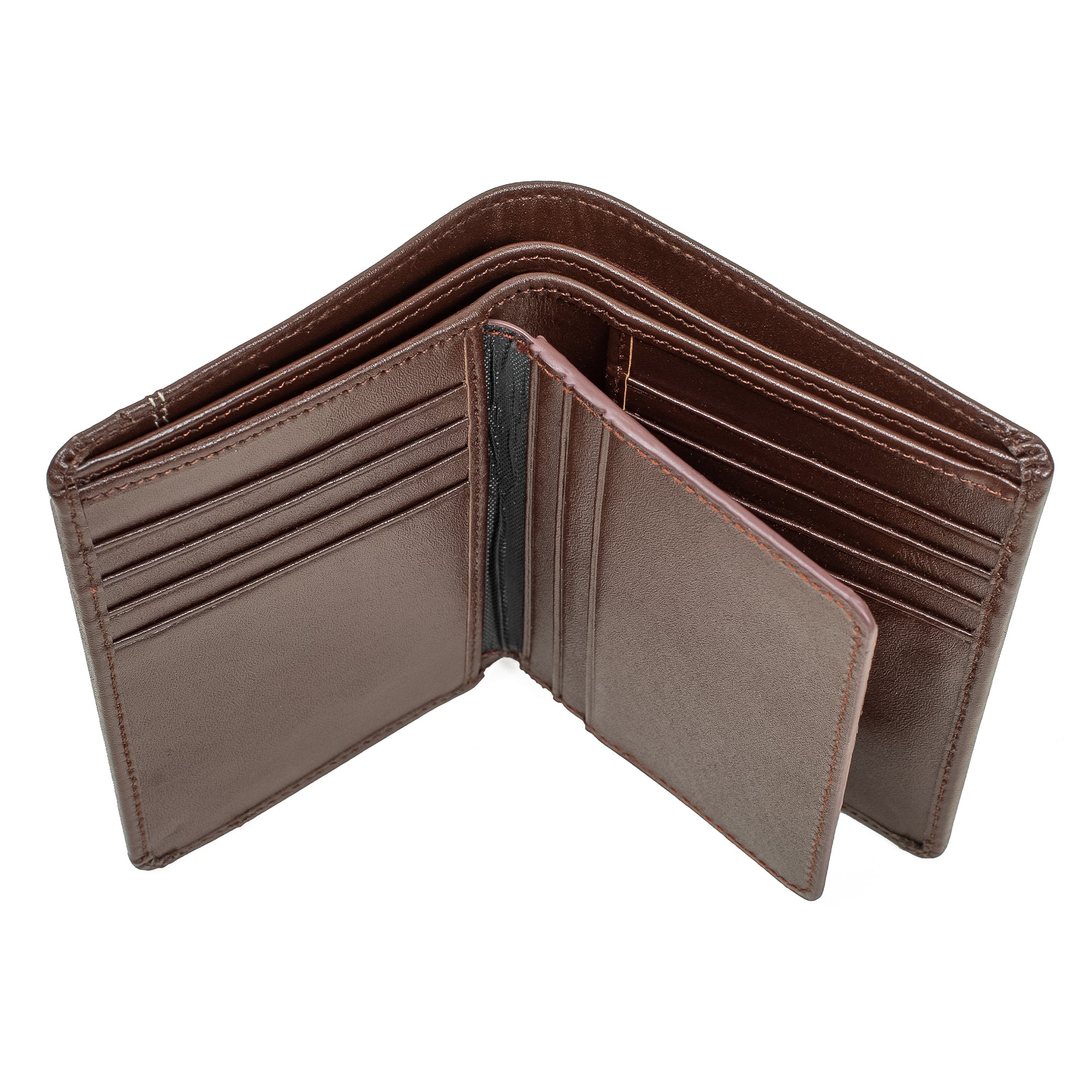 Vibrant Men's Genuine Leather Wallet – Classic Brown Bifold Wallet for Everyday Use - Vibrantbd.com