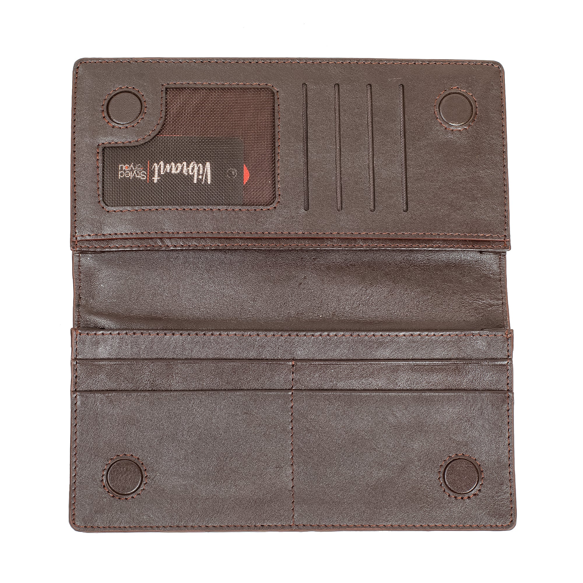 Vibrant Men's Genuine Leather Long Wallet – Stylish & Spacious for Cards, Cash & Smartphone - Vibrantbd.com