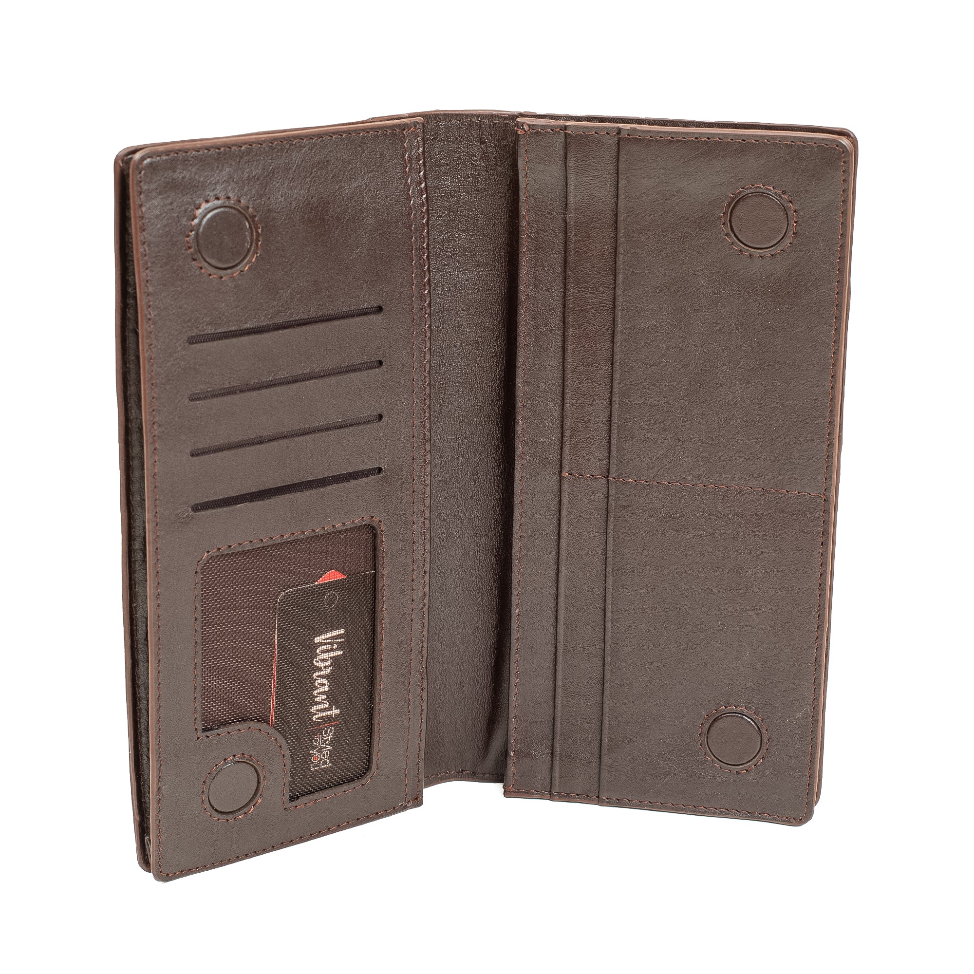 Vibrant Men's Genuine Leather Long Wallet – Stylish & Spacious for Cards, Cash & Smartphone - Vibrantbd.com