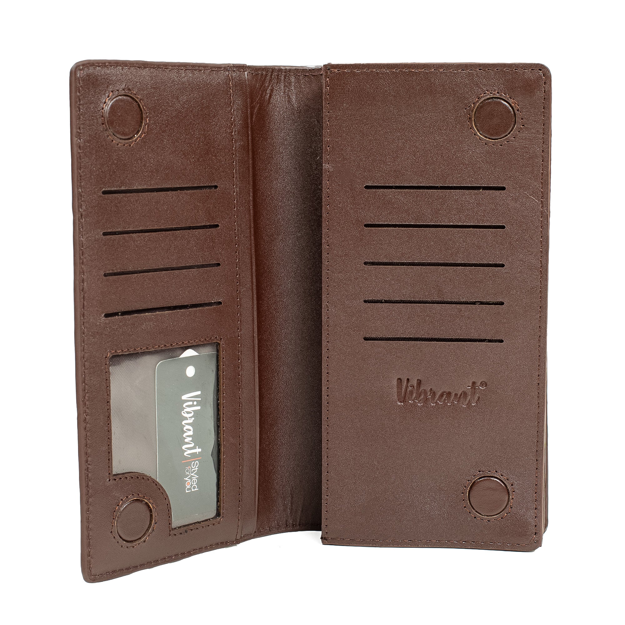Vibrant Men's Genuine Leather Long Wallet – Stylish & Spacious for Cards, Cash & Smartphone - Vibrantbd.com