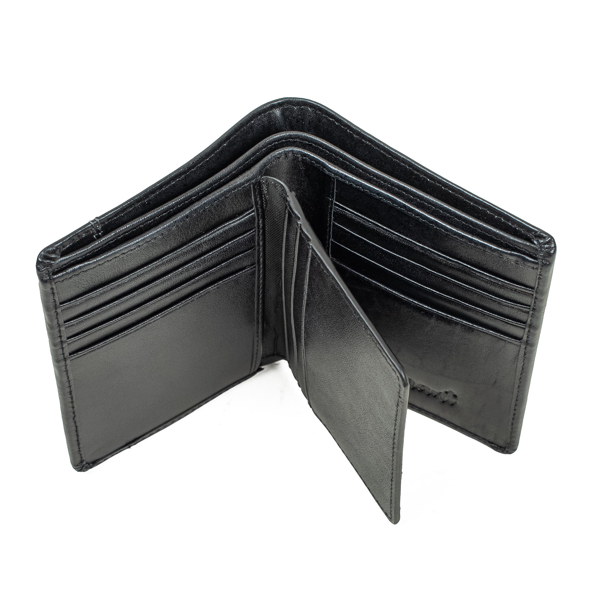 Vibrant Men's Genuine Leather Wallet – Classic Black Bifold Wallet for Everyday Use - Vibrantbd.com