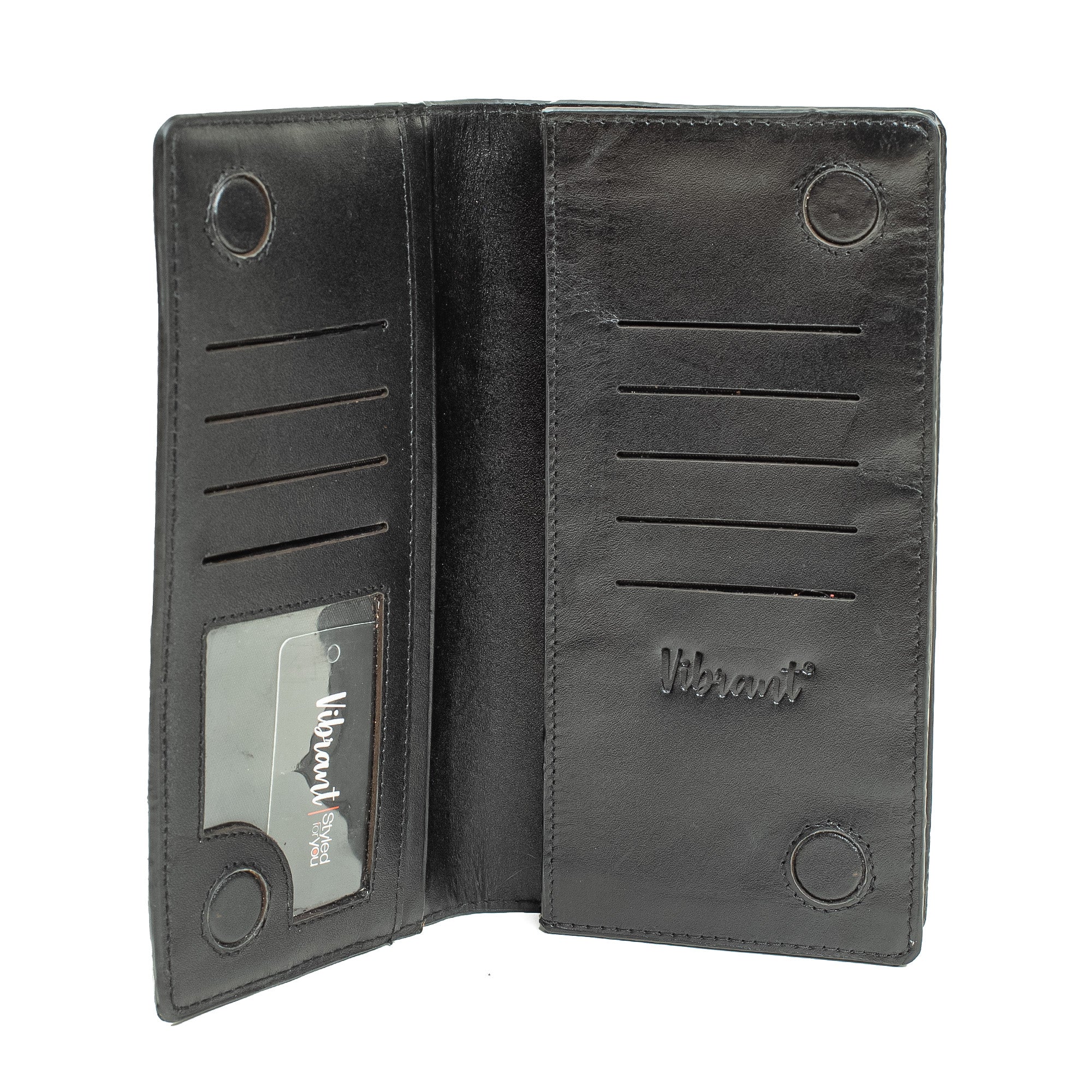 Vibrant Men's Genuine Leather Long Wallet – Stylish & Spacious for Cards, Cash & Smartphone - Vibrantbd.com