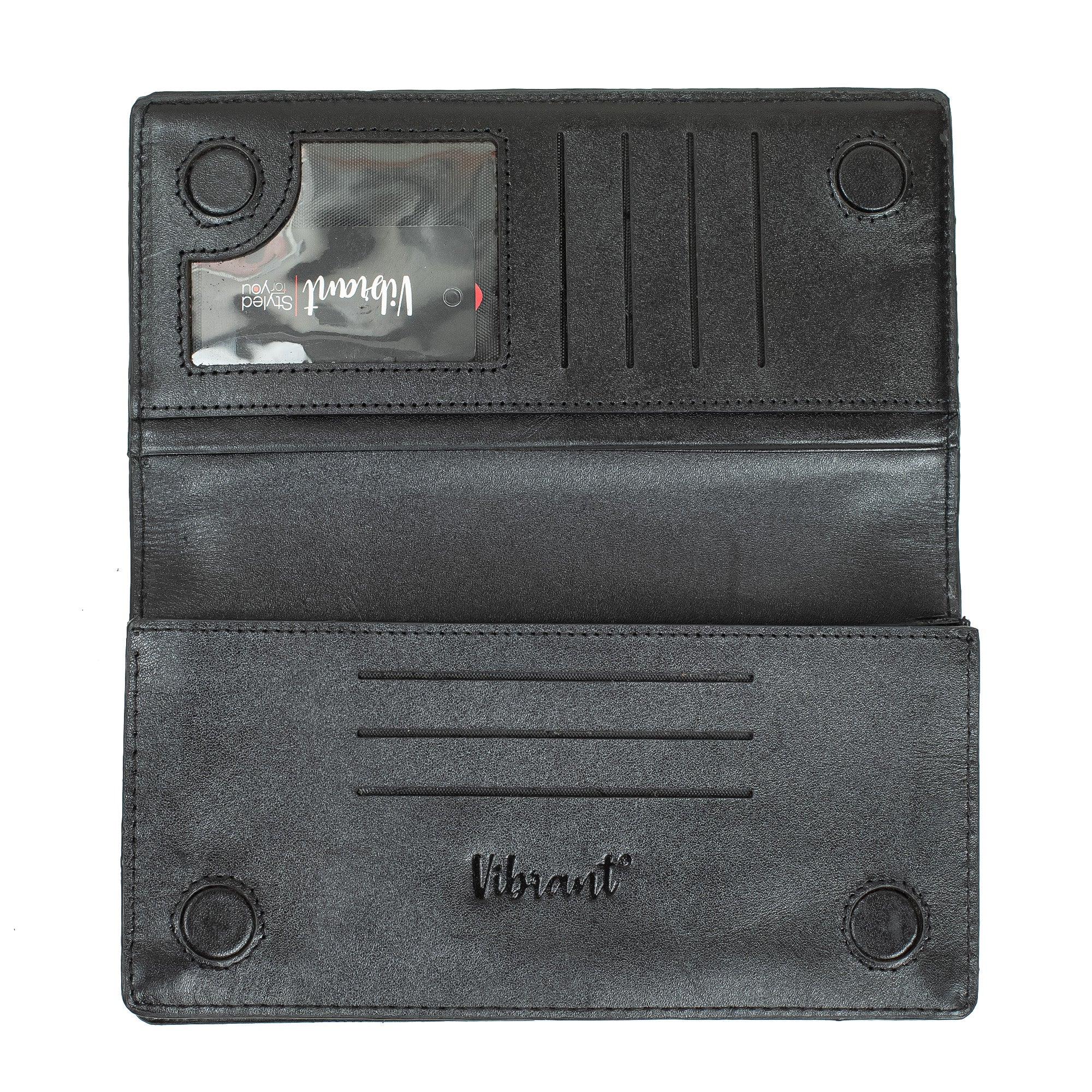 Vibrant Men's Genuine Leather Long Wallet – Stylish & Spacious for Cards, Cash & Smartphone - Vibrantbd.com