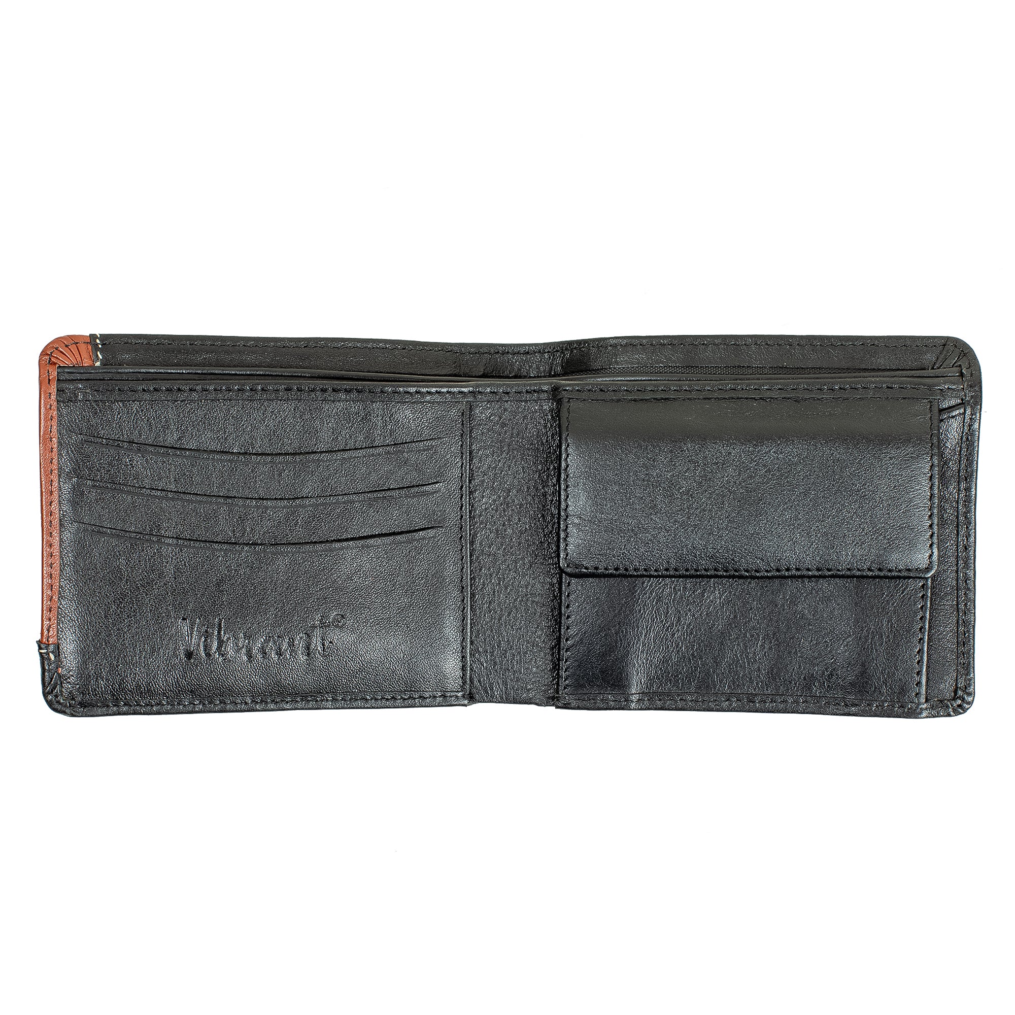 Vibrant Men's Black Genuine Leather Wallet - Vibrantbd.com