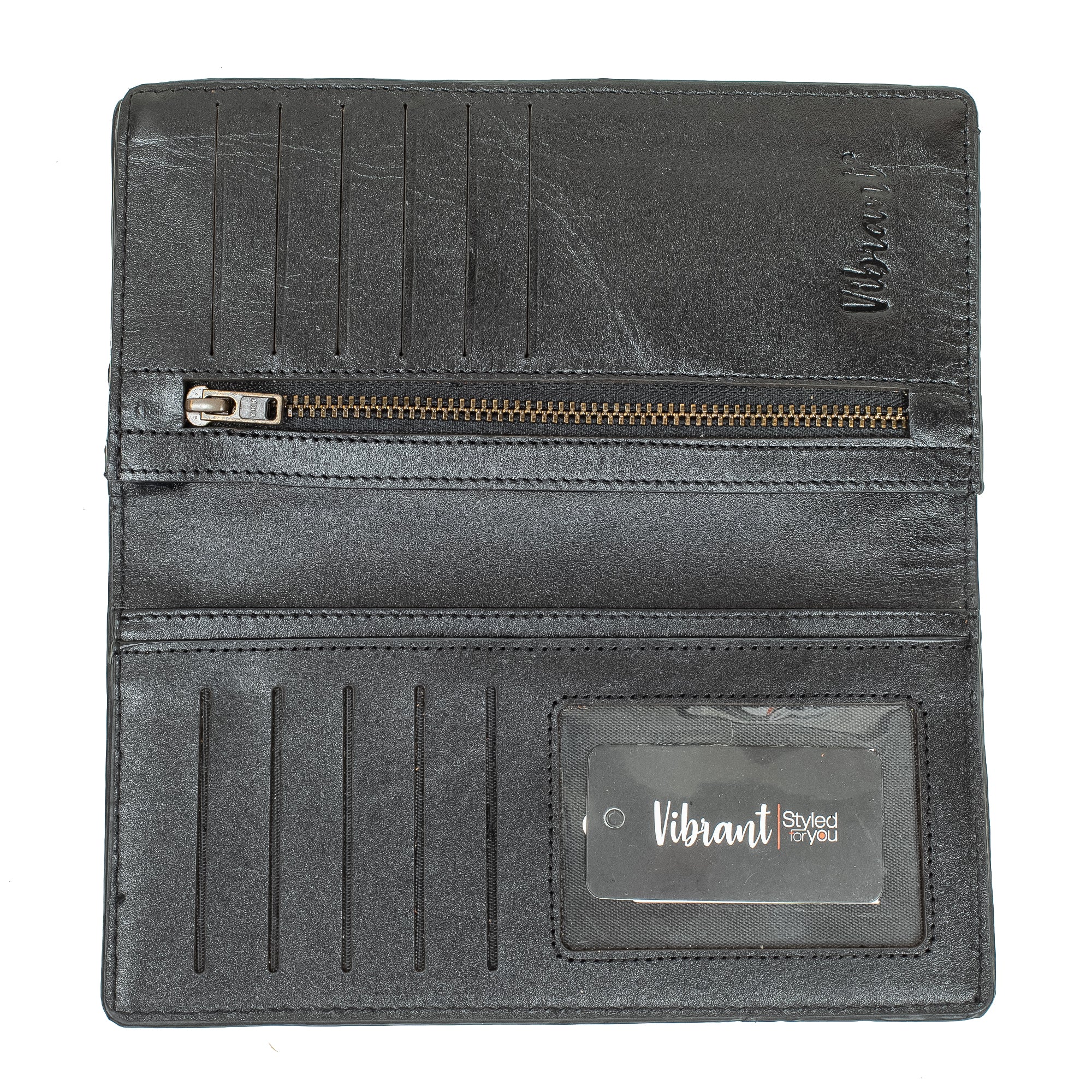 Vibrant Men's Genuine Leather Long Wallet – Stylish & Spacious for Cards, Cash & Smartphone - Vibrantbd.com
