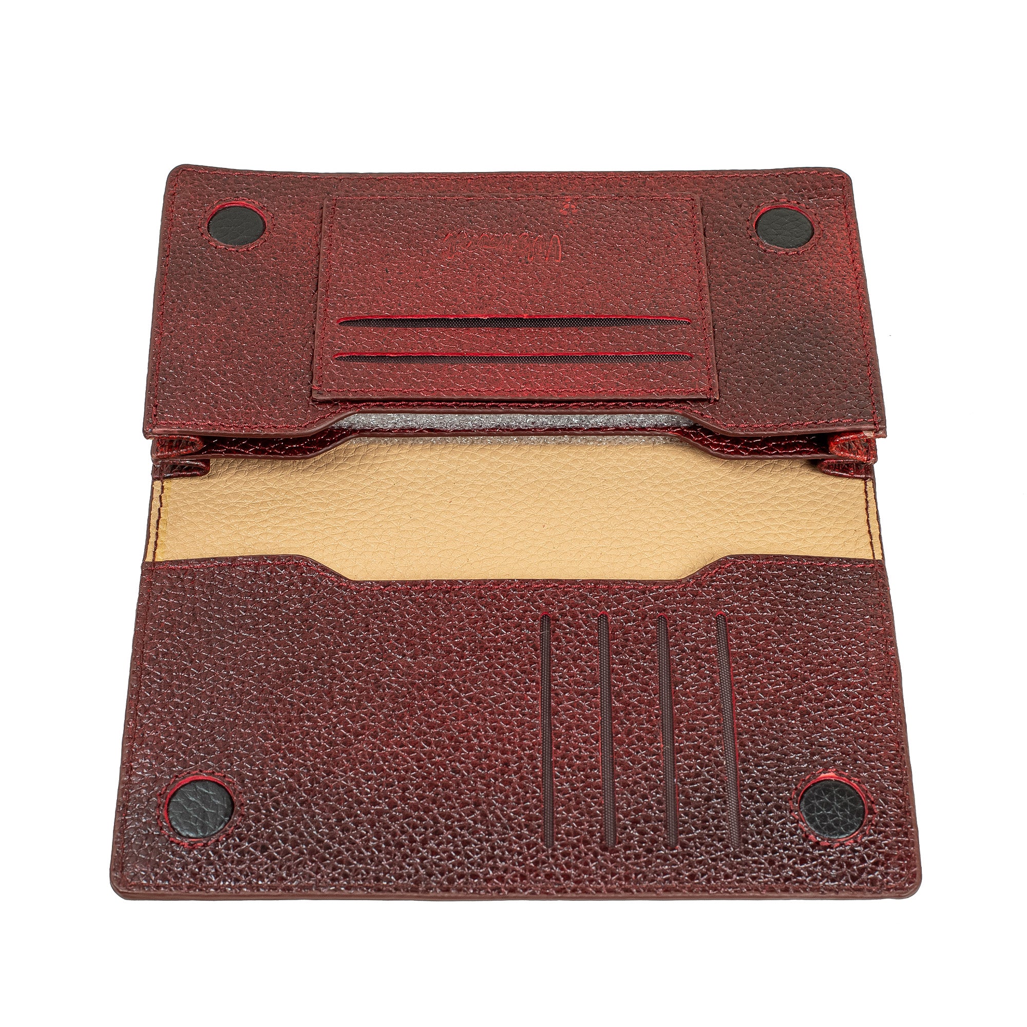 Vibrant Men's Maroon Genuine Leather Long Wallet – Stylish & Spacious for Cards, Cash & Smartphone - Vibrantbd.com