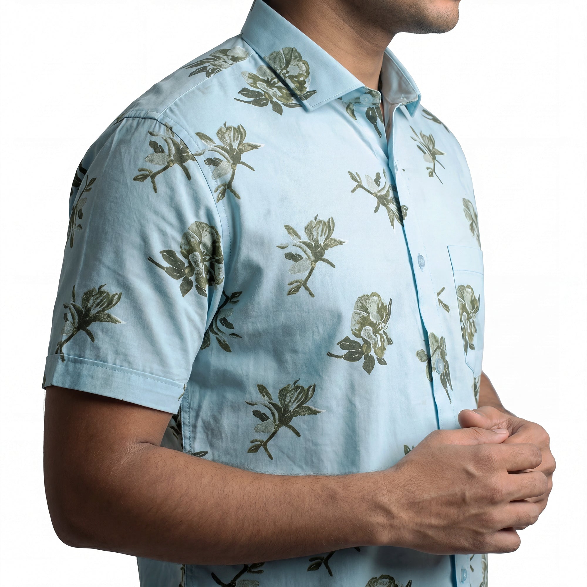 MEN HALF SLEEVE FLORAL PRINTED SHIRT - Vibrantbd.com