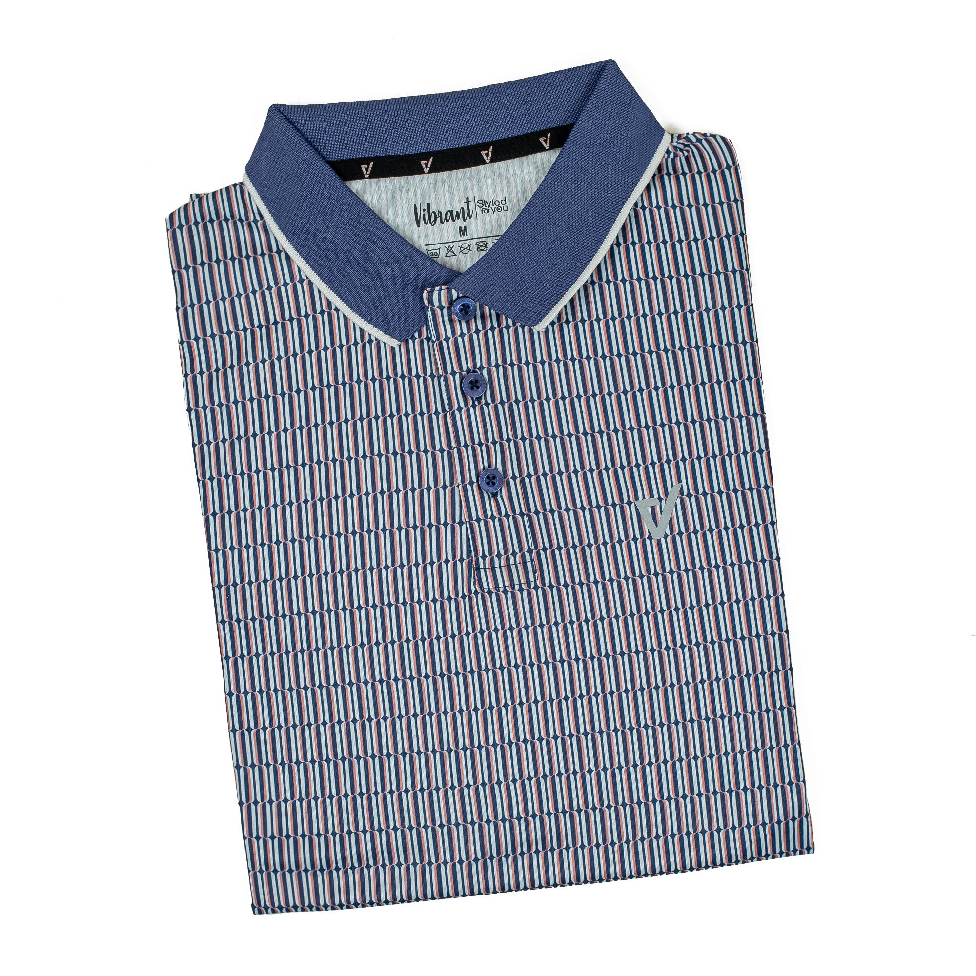 Vibrant Men's Blue Sublimation Printed Golf Polo Shirt – Max Cool Dry-Fit Performance Wear - Vibrantbd.com