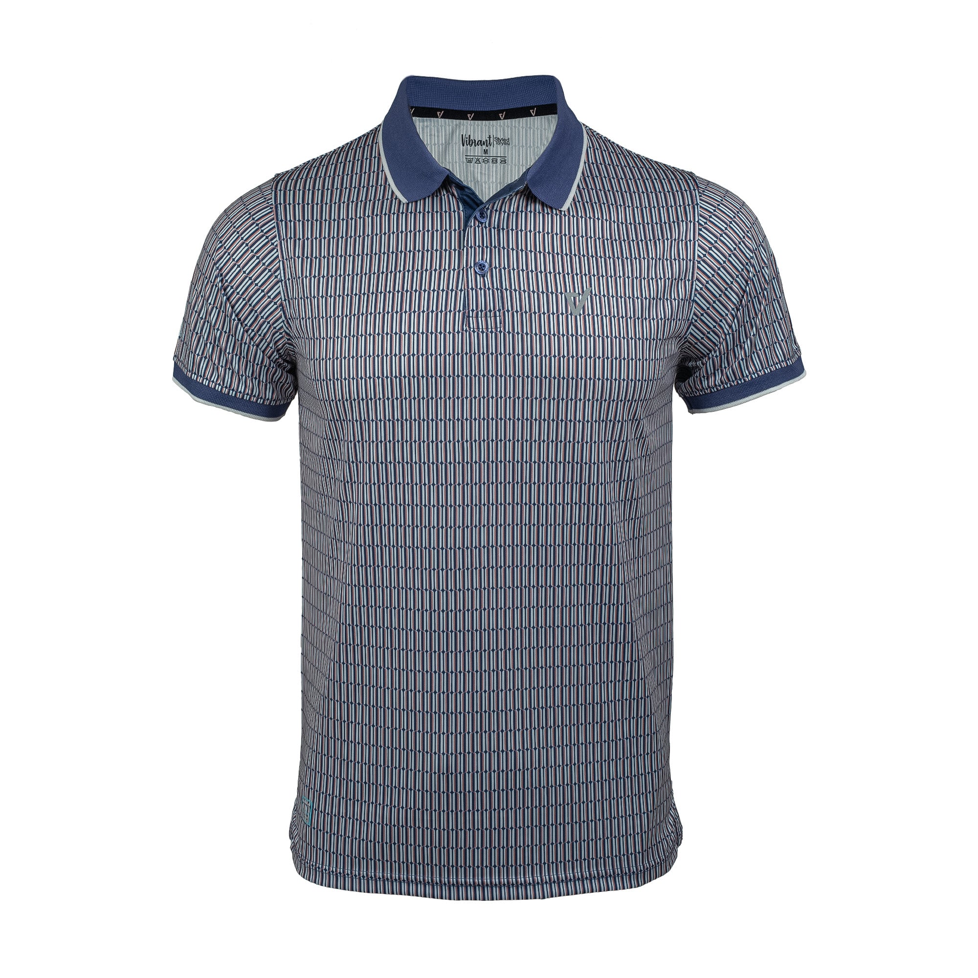 Vibrant Men's Blue Sublimation Printed Golf Polo Shirt – Max Cool Dry-Fit Performance Wear - Vibrantbd.com