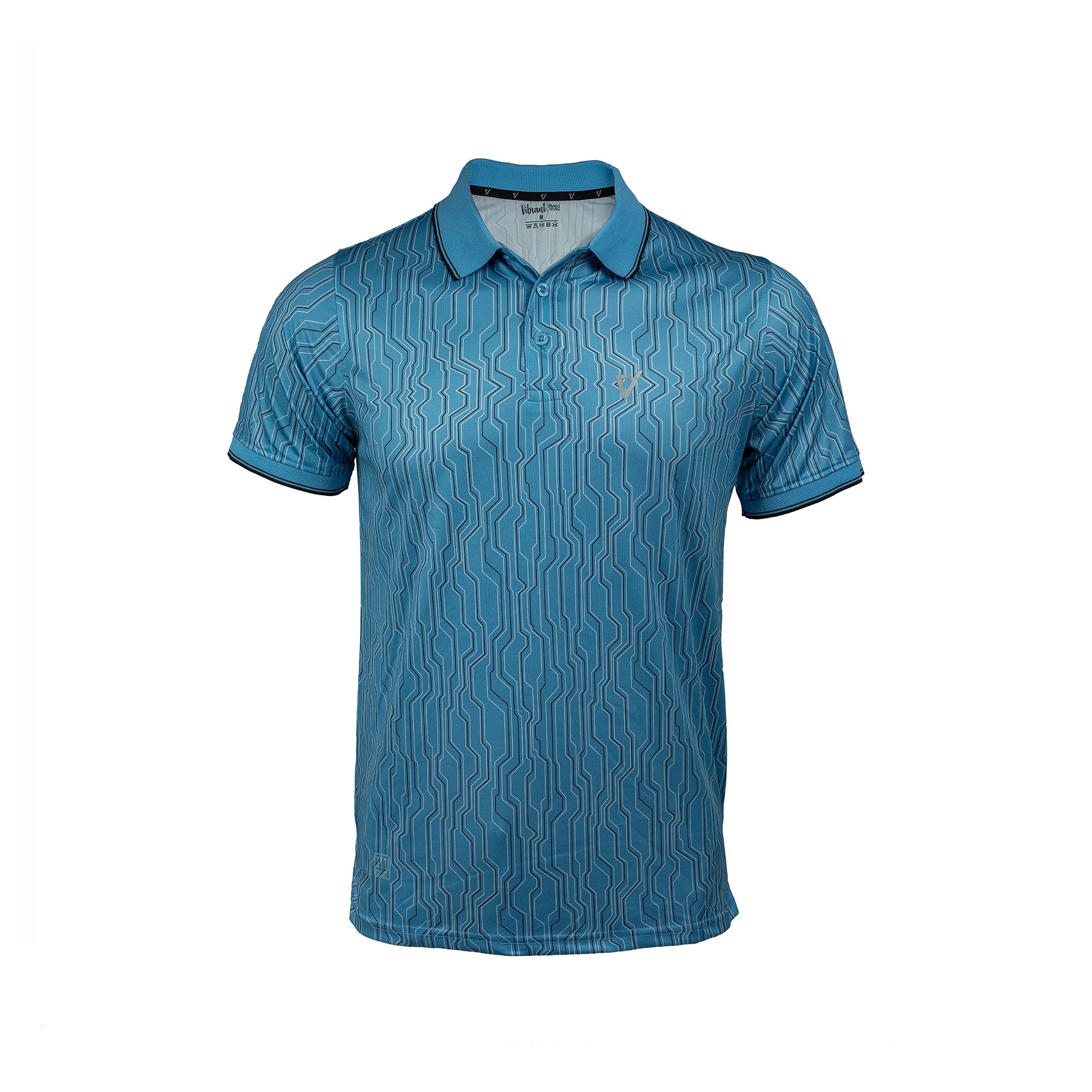 Vibrant Men's Blue Sublimation Printed Golf Polo Shirt – Max Cool Dry-Fit Sportswear for Ultimate Comfort - Vibrantbd.com