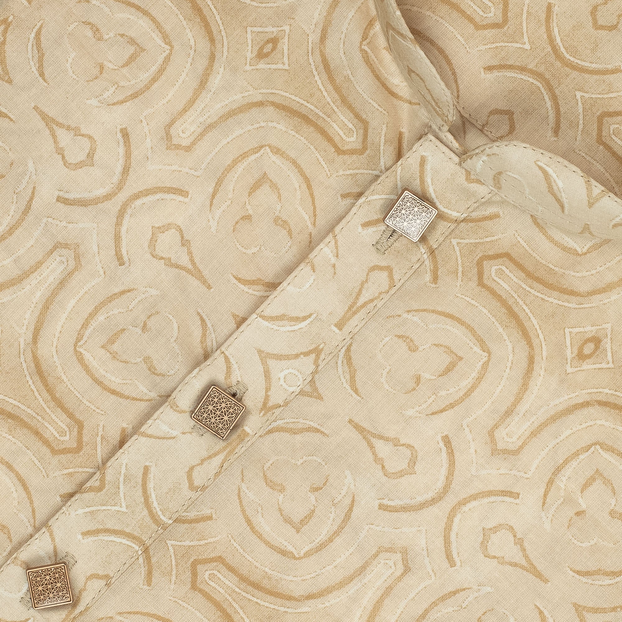 Vibrant Men's Light Beige Cotton Panjabi - Vibrantbd.com