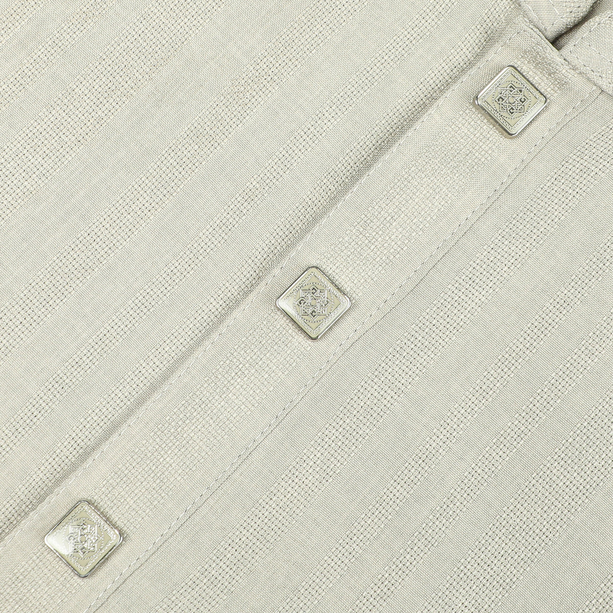 VIBRANT  MEN'S OFF-WHITE JACQUARD PRINT COTTON PANJABI - Vibrantbd.com