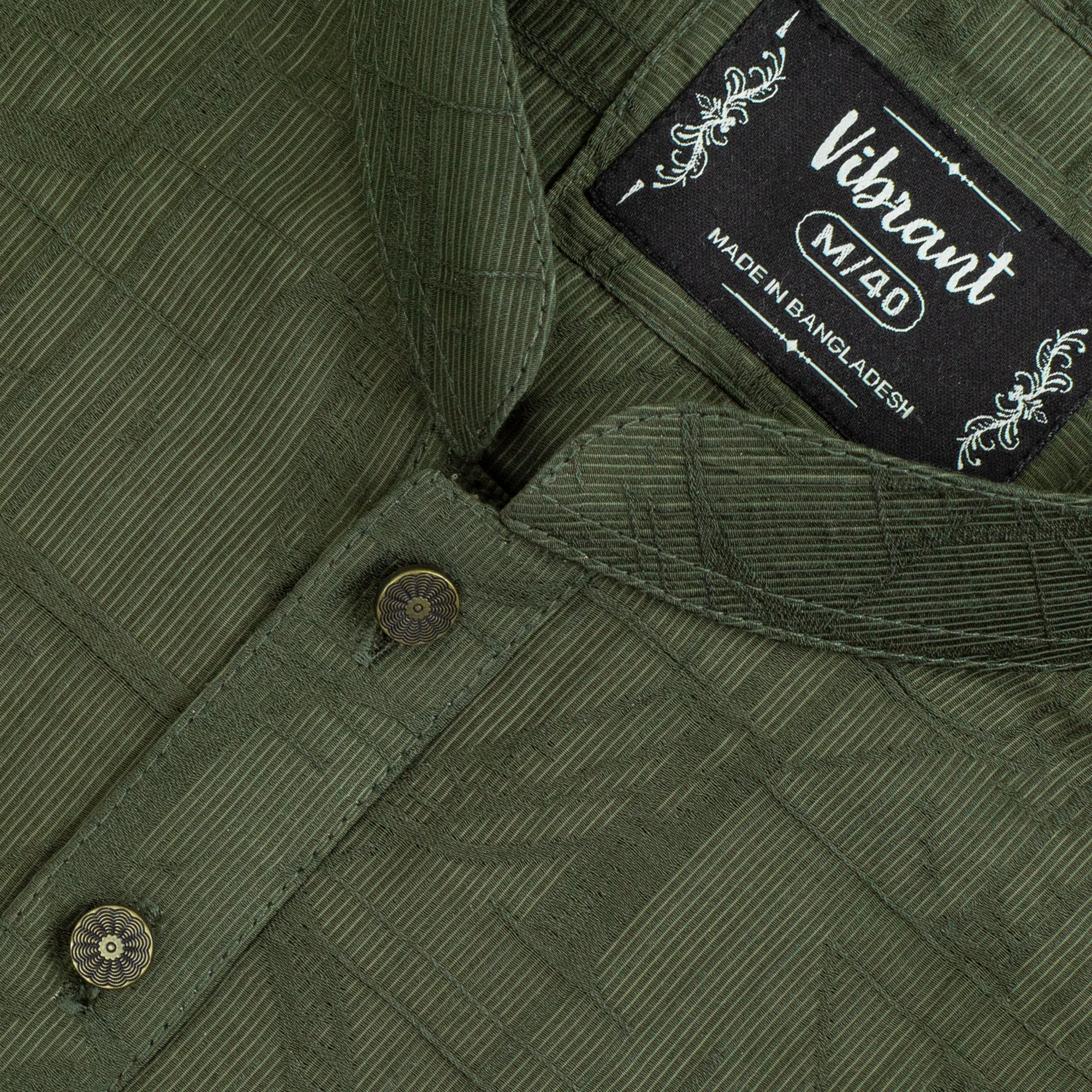 VIBRANT DARK OLIVE  COTTON PANJABI WITH JACQUARD DESIGN - Vibrantbd.com