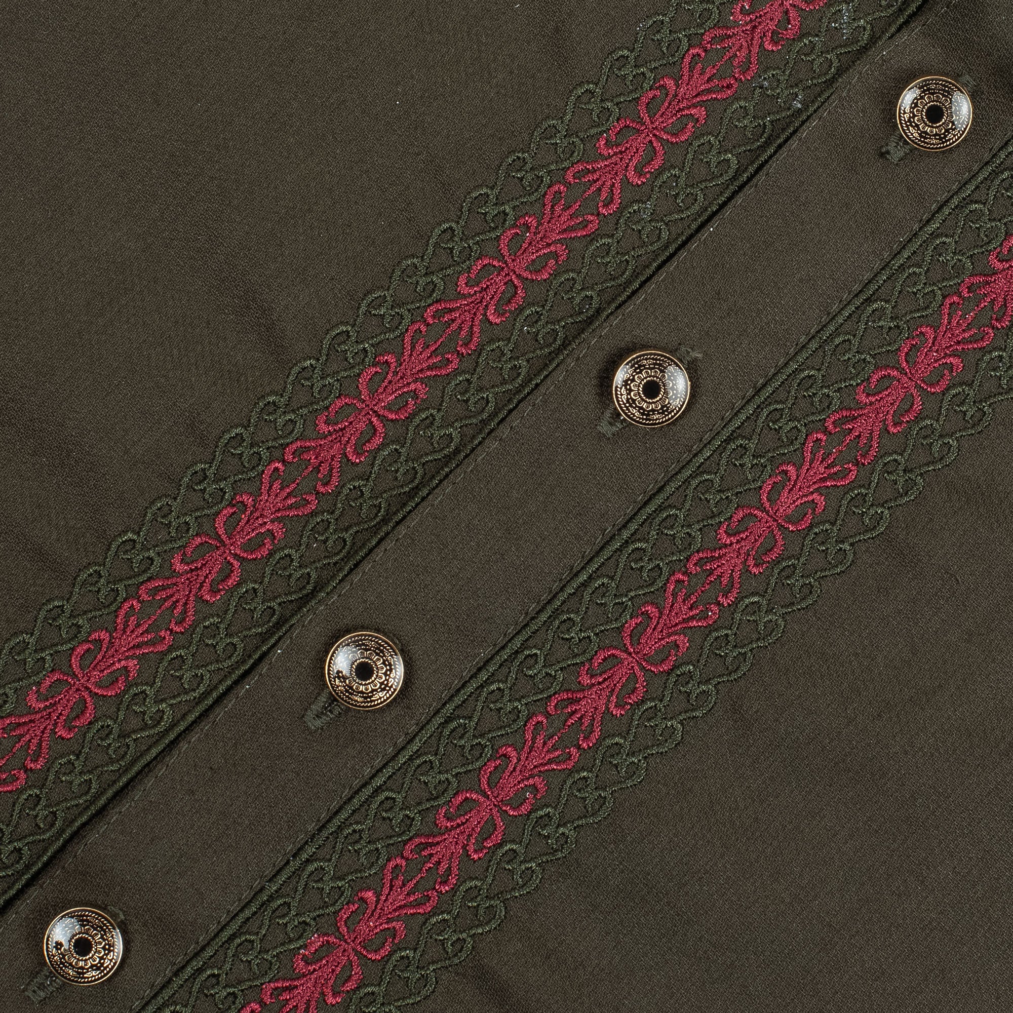 Vibrant Men's Olive Green Cotton Panjabi with Elegant Embroidery – Stylish & Comfortable Festive Wear - Vibrantbd.com