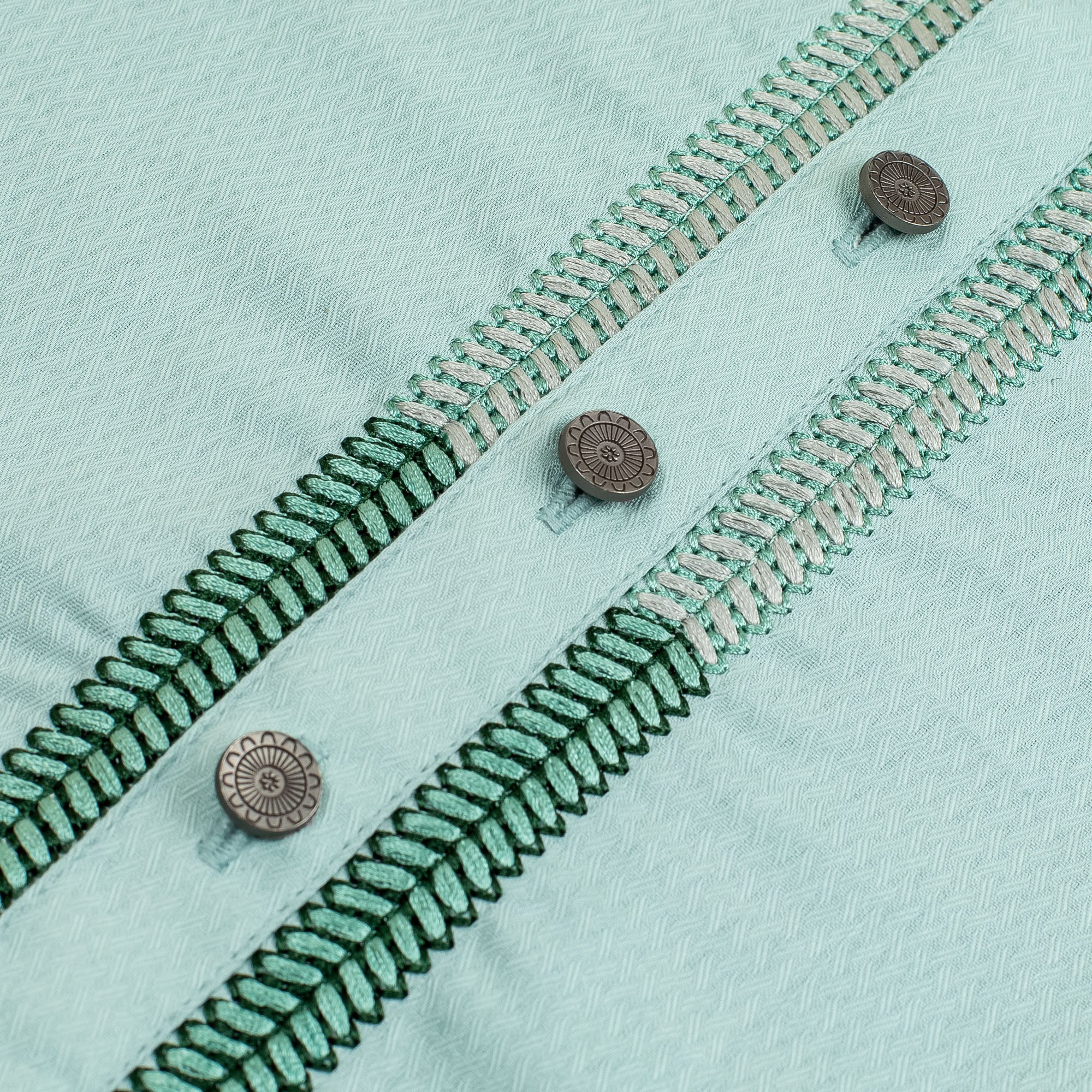 Vibrant Men’s Cotton Panjabi – Light Green, Elegant Embroidery, Premium Comfort for Festive & Casual Wear - Vibrantbd.com