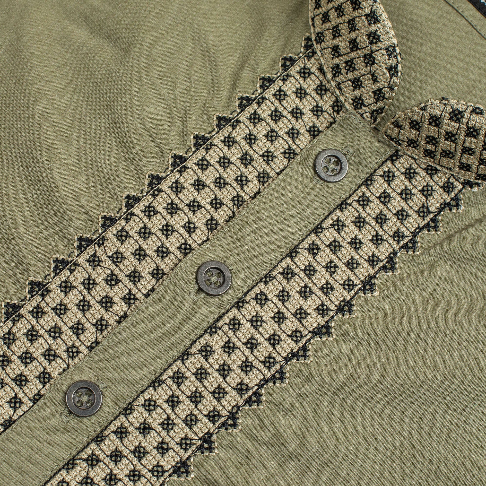 Vibrant Men's Olive Green Cotton Panjabi – Elegant Embroidered Traditional Wear for Festivals & Special Occasions - Vibrantbd.com