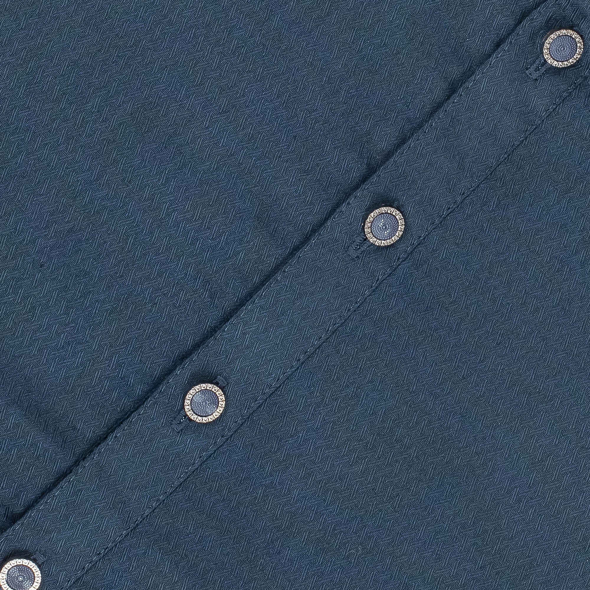 Vibrant Men's Navy Blue Cotton Panjabi – Elegant Traditional Wear for Eid, Weddings & Special Occasions - Vibrantbd.com