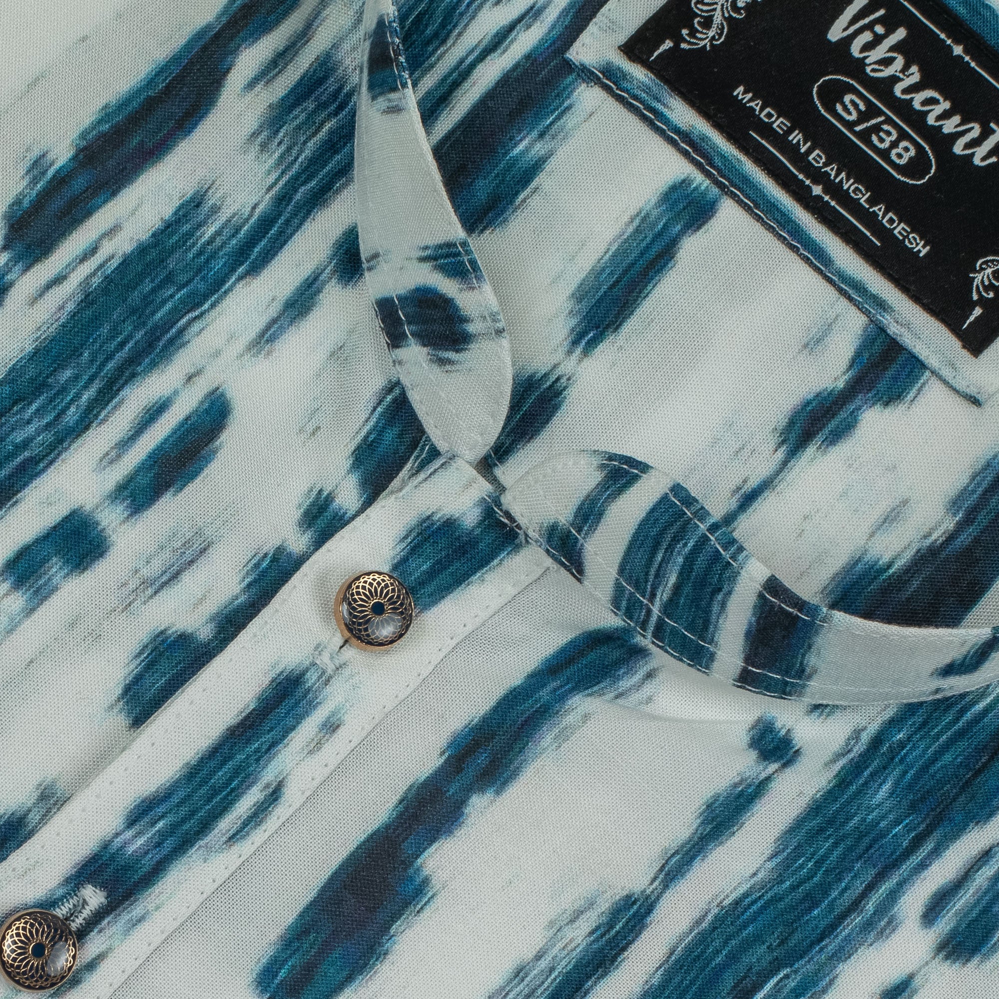 Vibrant Men's White & Blue Tie-Dye Cotton Panjabi – Stylish & Comfortable Ethnic Wear - Vibrantbd.com