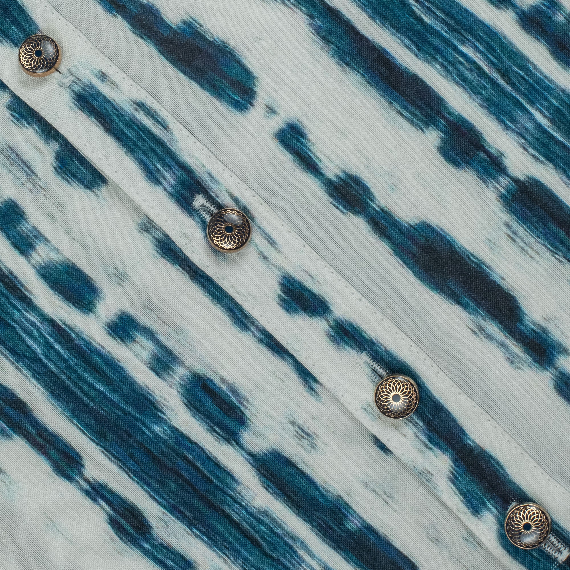 Vibrant Men's White & Blue Tie-Dye Cotton Panjabi – Stylish & Comfortable Ethnic Wear - Vibrantbd.com