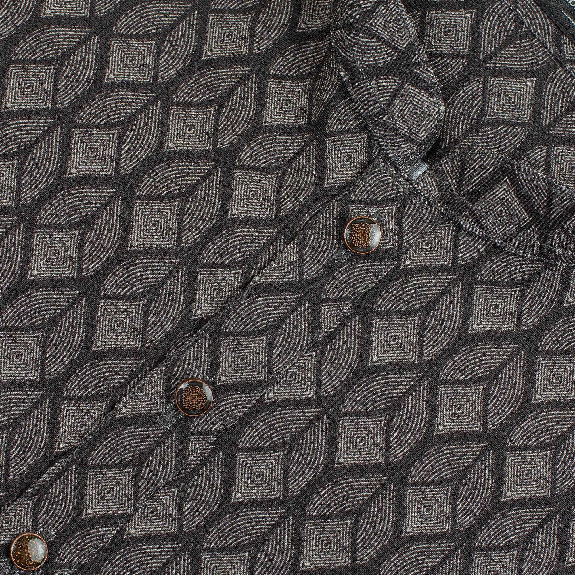 Vibrant Men's Black & Grey Cotton Panjabi – Premium Traditional Wear for Festive & Formal Occasions - Vibrantbd.com