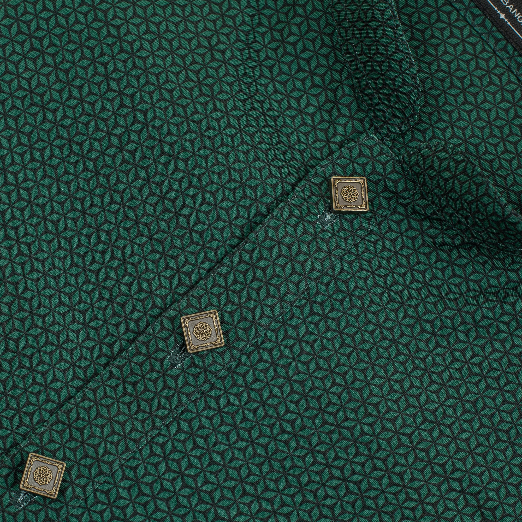 Vibrant Men's Green Printed Cotton Panjabi – Stylish & Comfortable Festive Wear - Vibrantbd.com