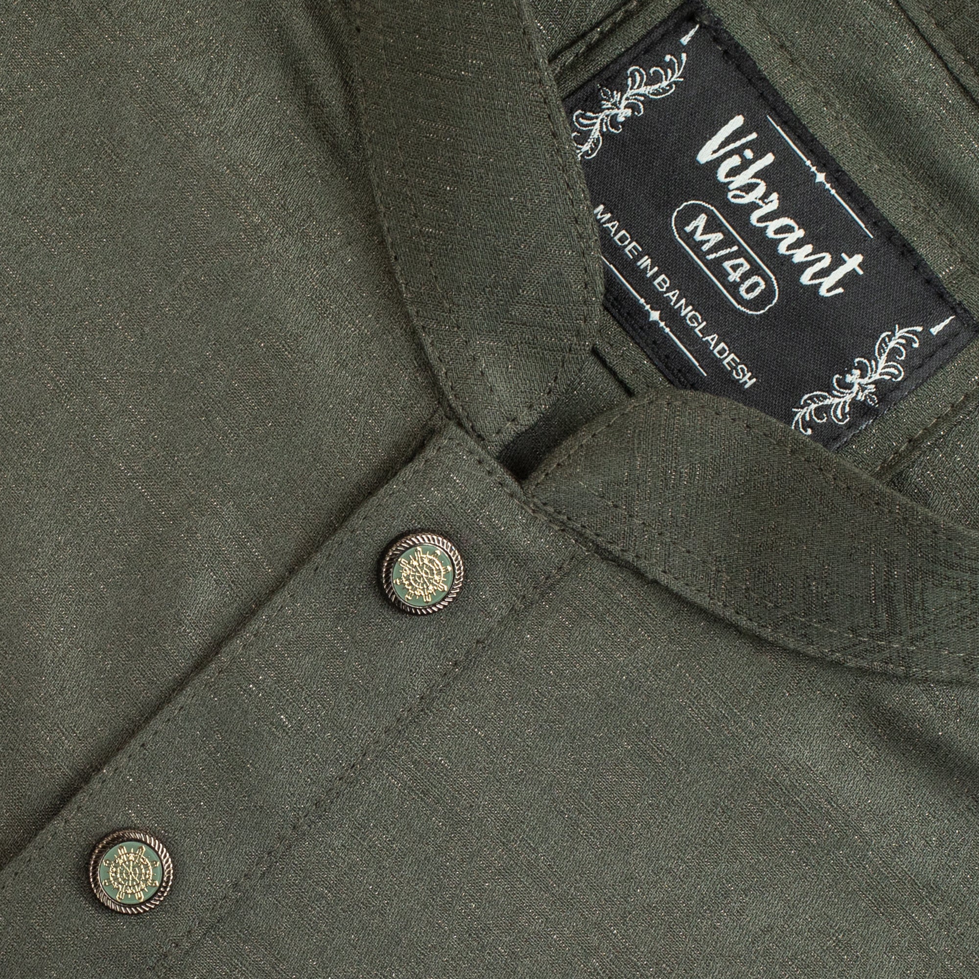 VIBRANT OLIVE BLENDED COTTON PANJABI WITH JACQUARD PRINT - Vibrantbd.com