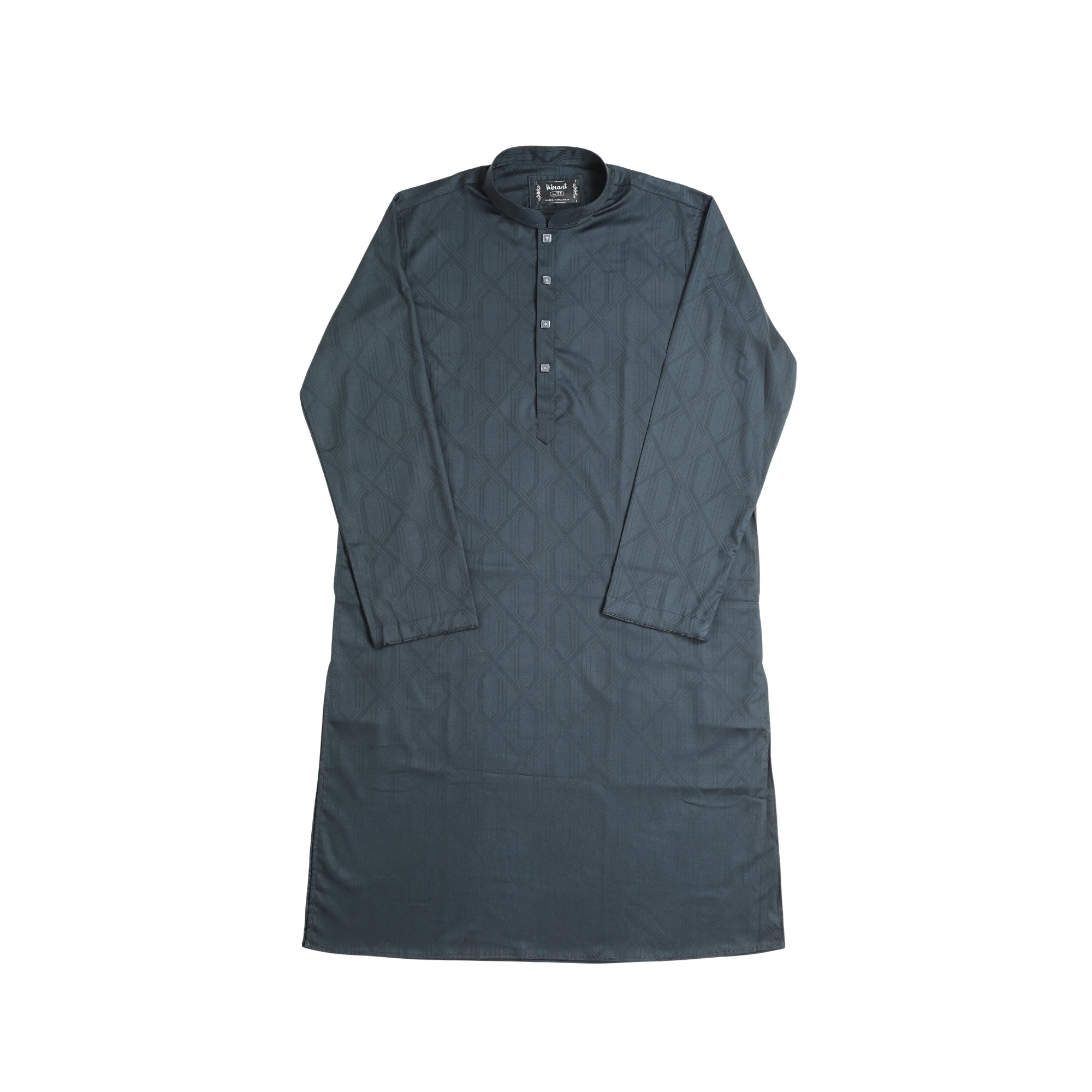VIBRANT DARK NAVY BLUE  BLENDED COTTON PANJABI - Vibrantbd.com