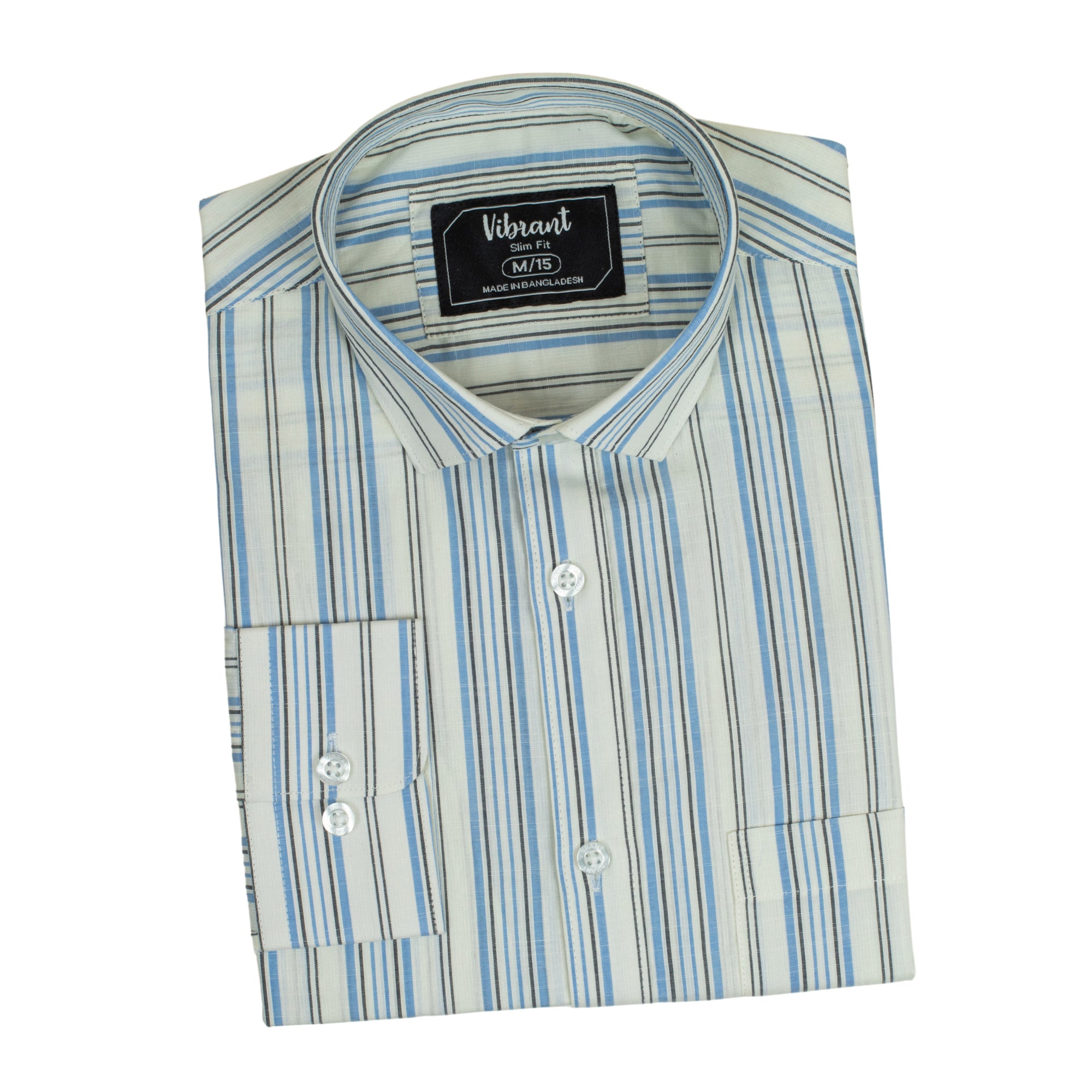 WHITE & BLUE COLOR STRIPED MEN FULL SLEEVE SHIRT