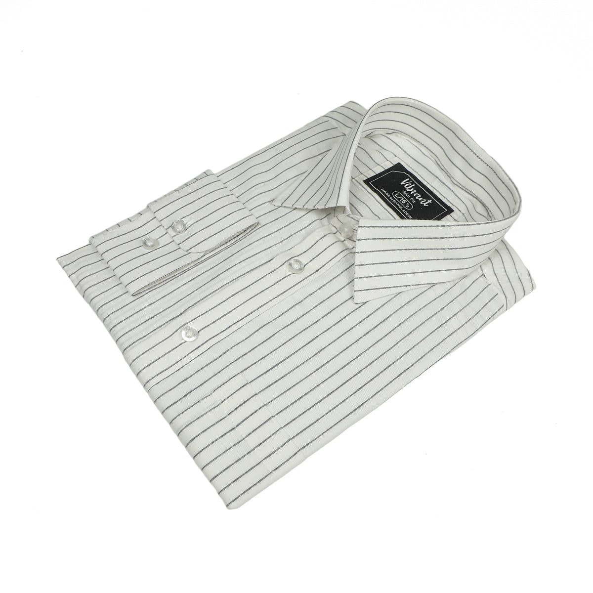 VIBRANT MEN’S STRIPED SLIM FIT FORMAL FULL SHIRT