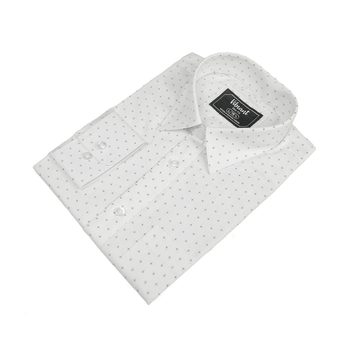 VIBRANT MEN’S MICRO PRINT SLIM FIT FORMAL FULL SHIRT