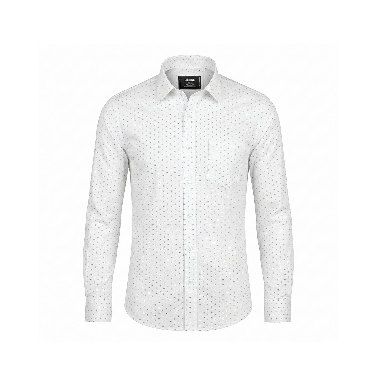 VIBRANT MEN’S MICRO PRINT SLIM FIT FORMAL FULL SHIRT