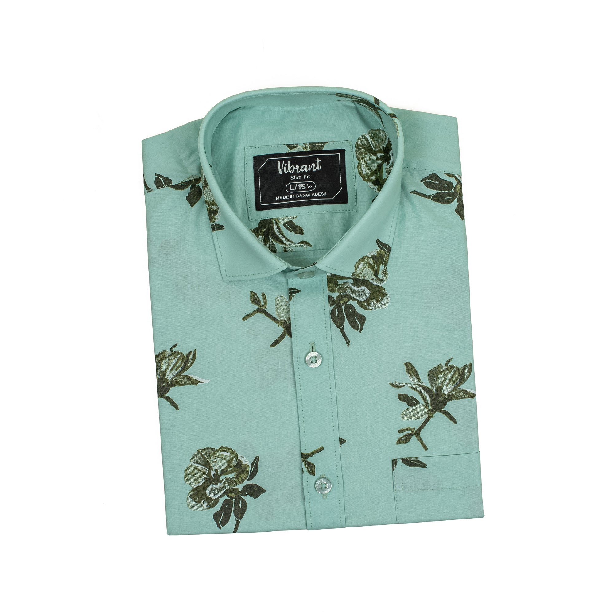 MEN HALF SLEEVE FLORAL PRINTED SHIRT - Vibrantbd.com