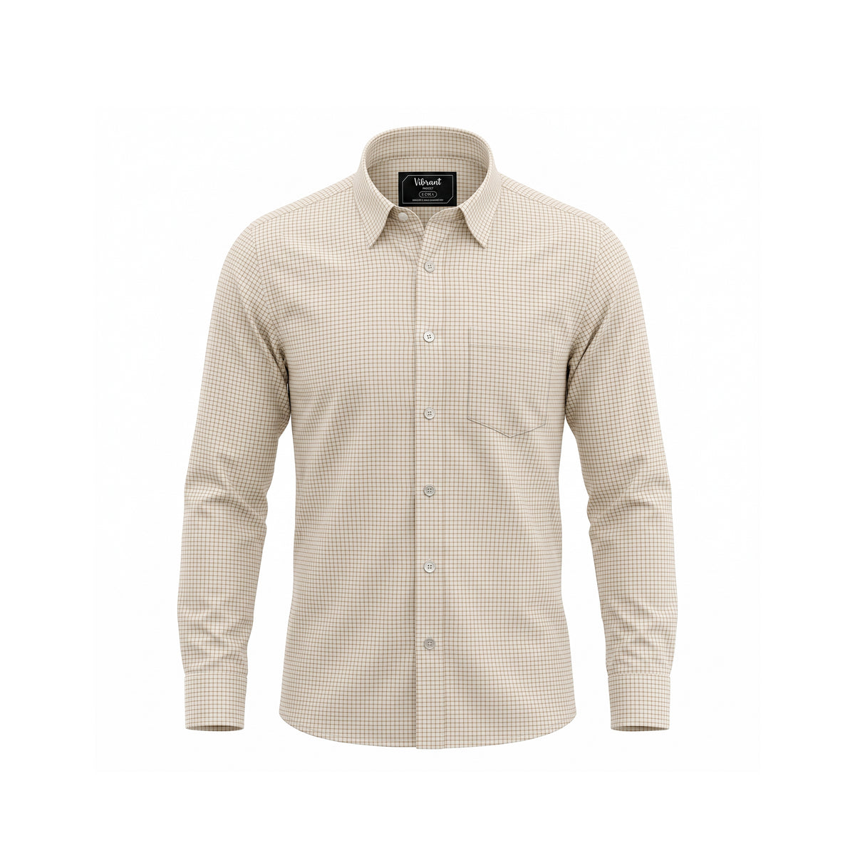 VIBRANT MEN’S CHECK SLIM FIT FORMAL FULL SHIRT