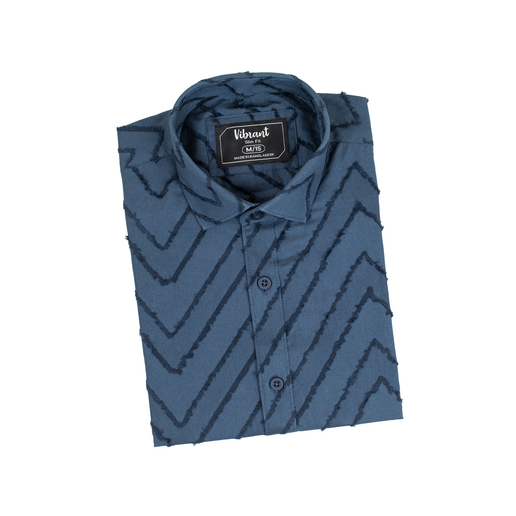 NAVY BLUE COLOR  MEN HALF SLEEVE SHIRT - Vibrantbd.com