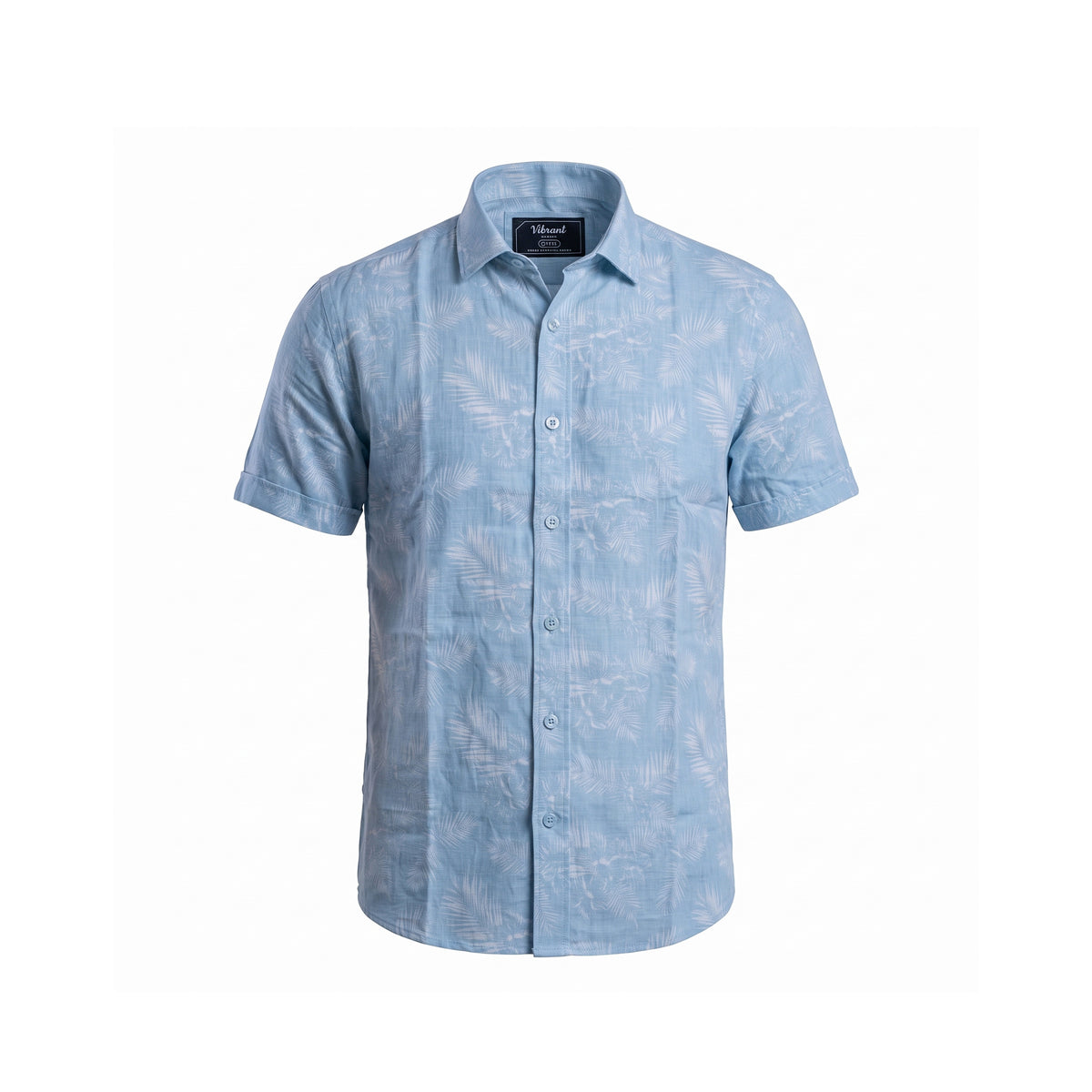 VIBRANT MEN HALF SLEEVE SKY PALM PRINTED SHIRT