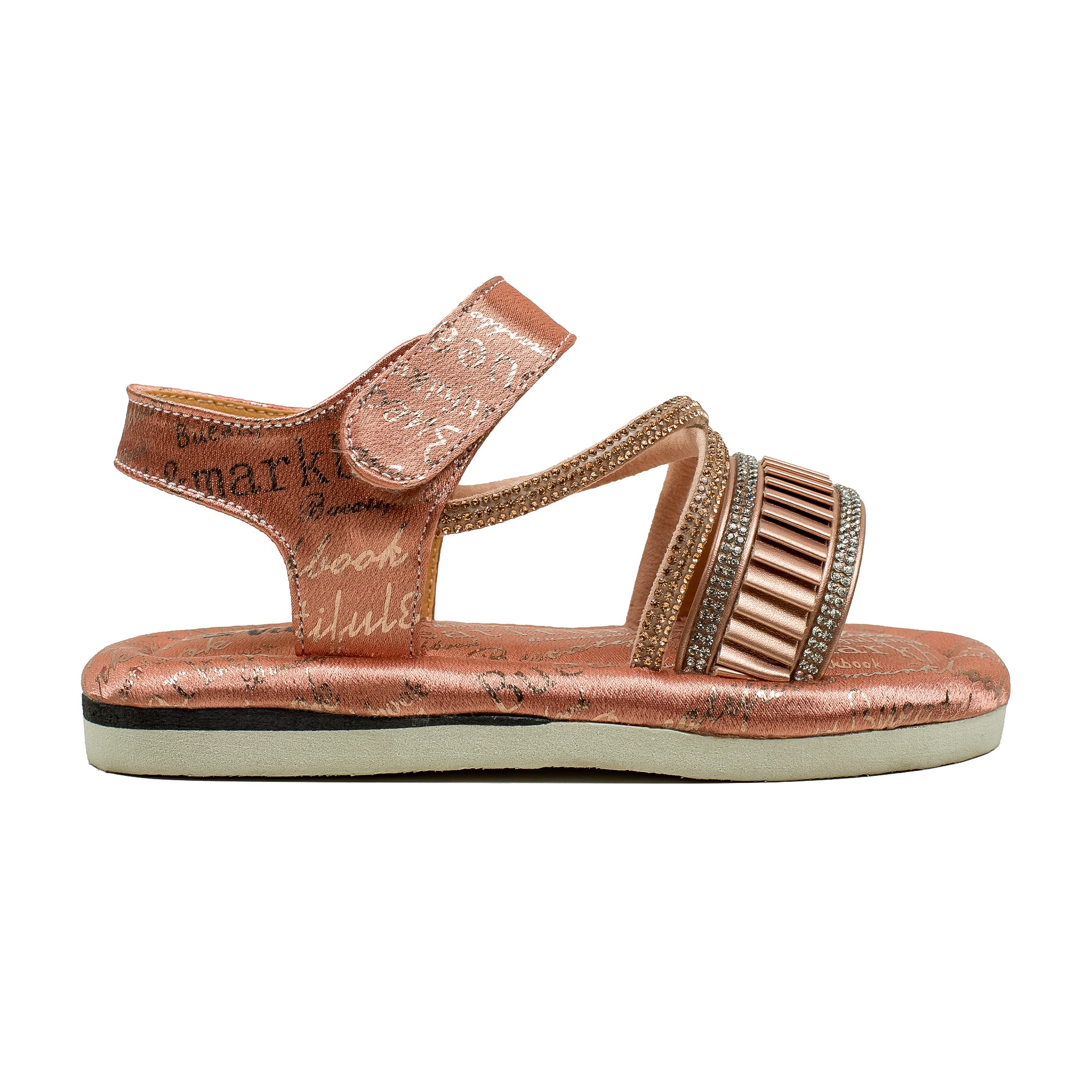 Vibrant Infant Girls' Rose Gold Sandals – Soft PU Leather Shoes with Cushioned Insole & EVA Sole - Vibrantbd.com