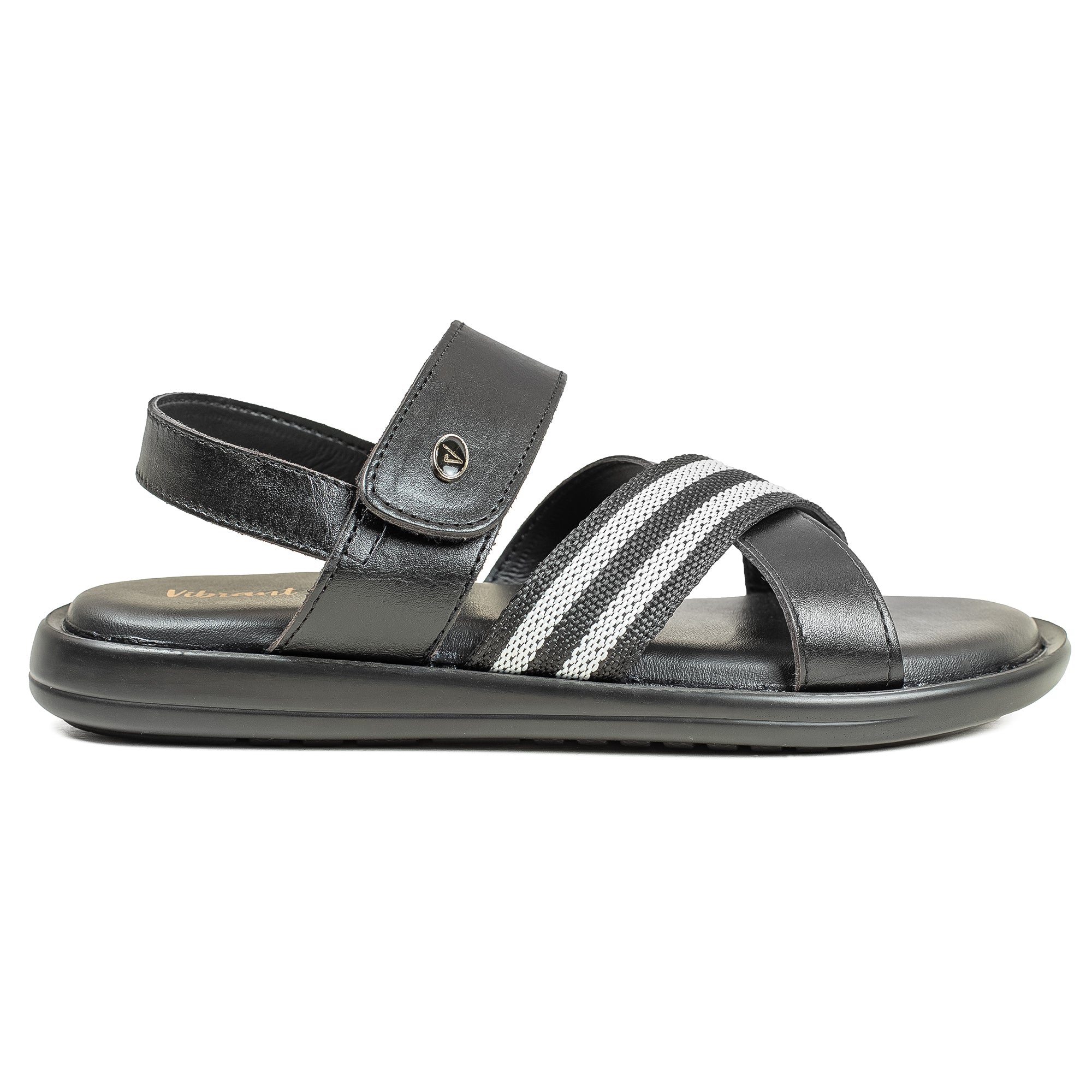 Vibrant Kids’ Sandal – Black Synthetic Leather, Lightweight PU Sole - Vibrantbd.com