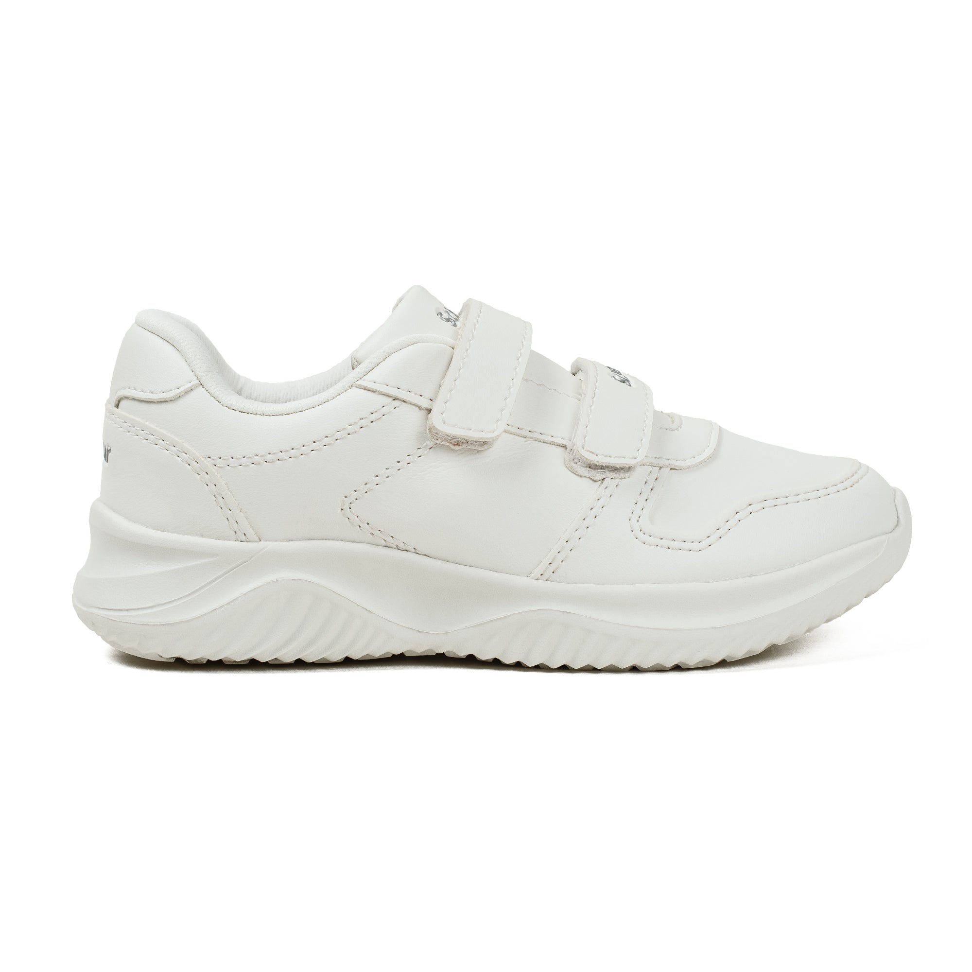 Kids' White Velcro School Sneakers | PU Upper with Phylon Outsole & Cushioned Insole - Vibrantbd.com