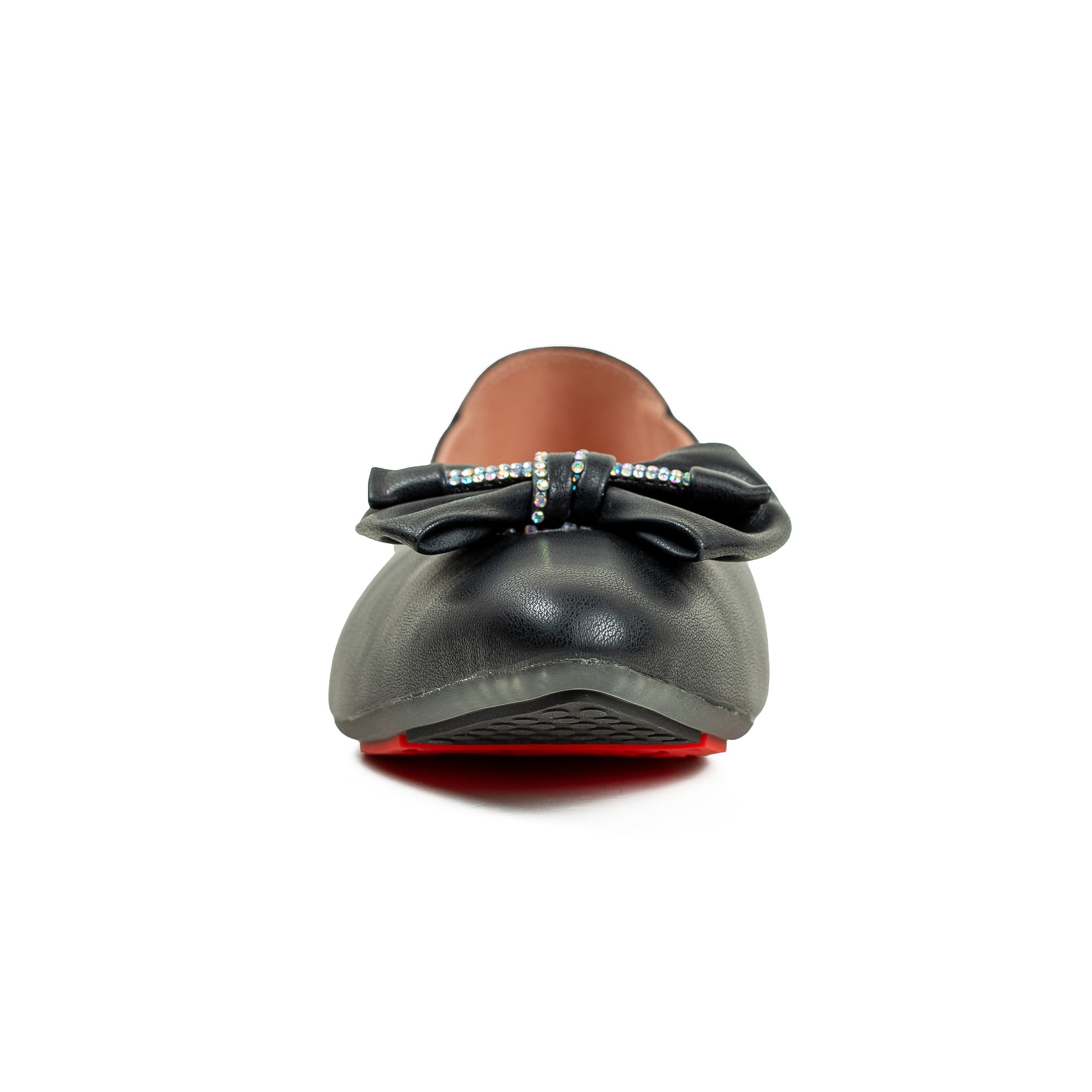 Vibrant Black Ballerina Flats for Women – PU Leather, Cushioned Comfort & Trendy Design - Vibrantbd.com