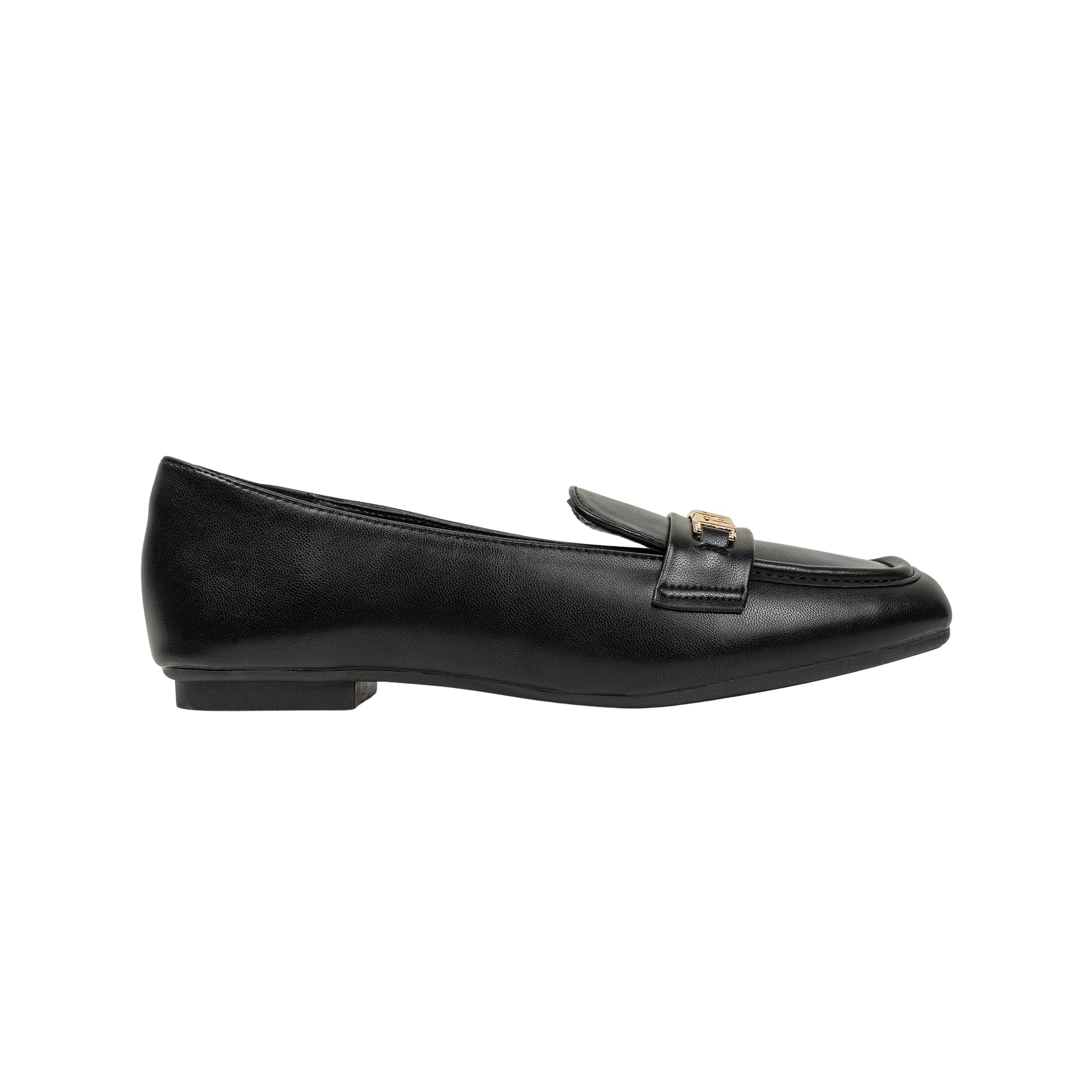 VIBRANT CHIC CHAIN  BLACK LADIES LOAFER SHOES