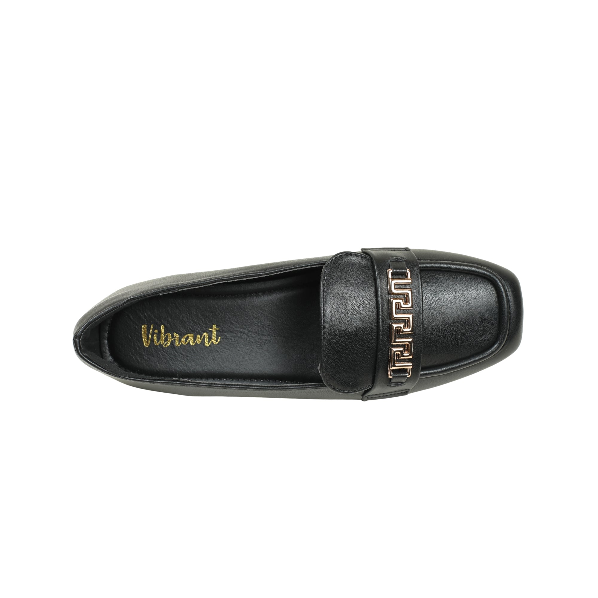 VIBRANT CHIC CHAIN  BLACK LADIES LOAFER SHOES - Vibrantbd.com