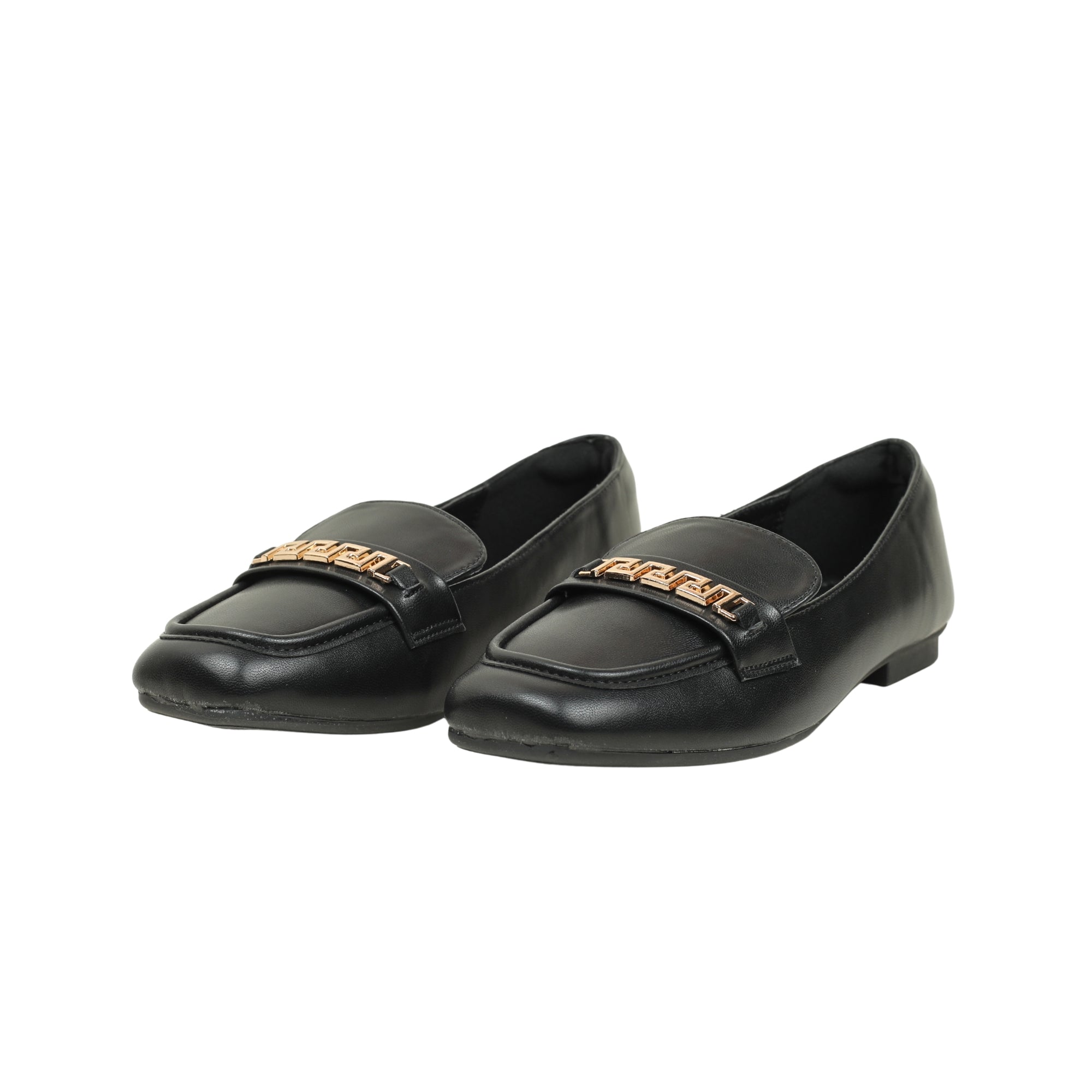 VIBRANT CHIC CHAIN  BLACK LADIES LOAFER SHOES - Vibrantbd.com
