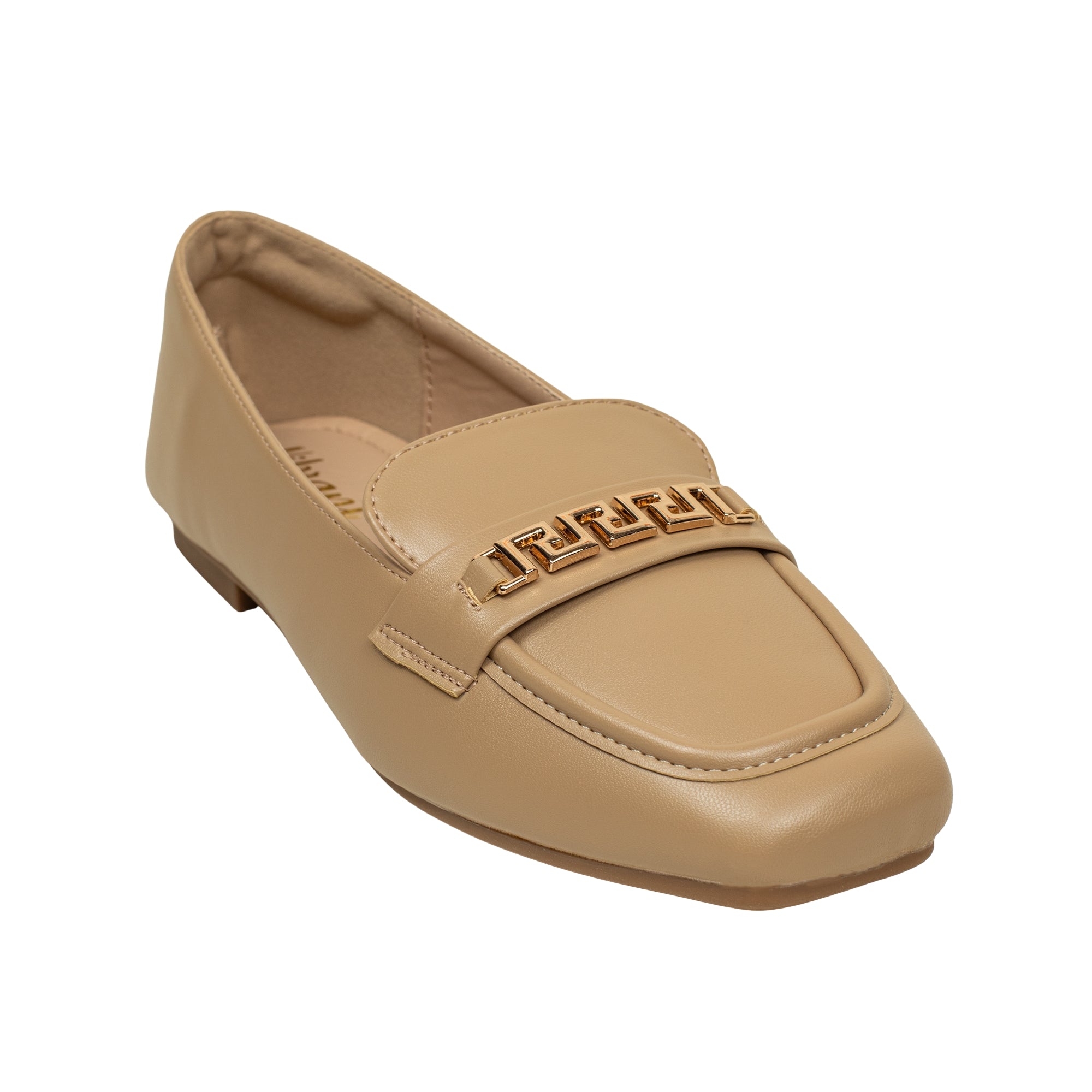 VIBRANT CHIC CHAIN  BEIGE LADIES LOAFER SHOES