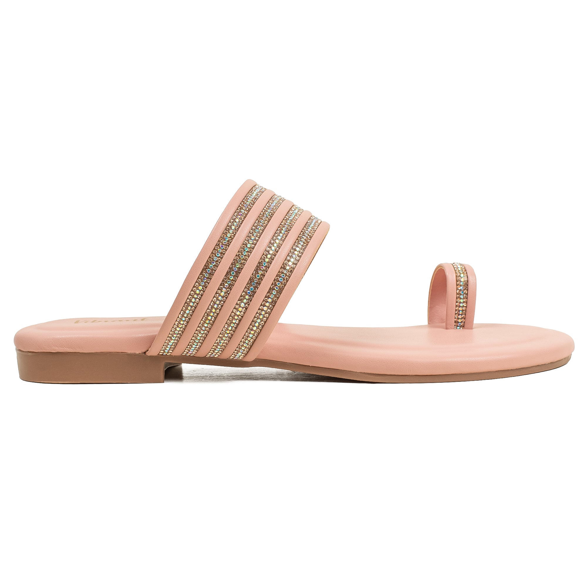 Vibrant Women's Pink Flat Sandals – Stylish PU Leather - Vibrantbd.com