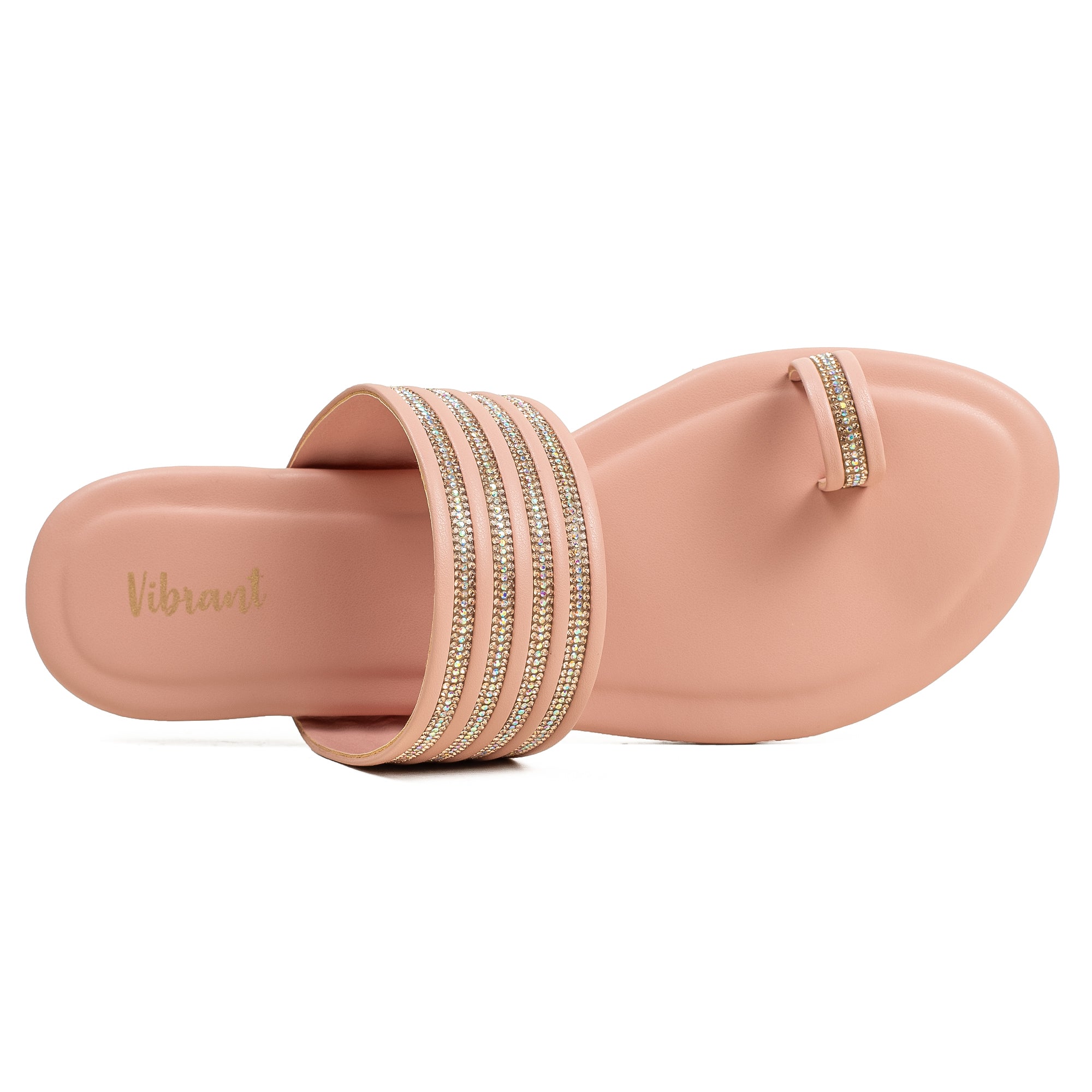 Vibrant Women's Pink Flat Sandals – Stylish PU Leather - Vibrantbd.com