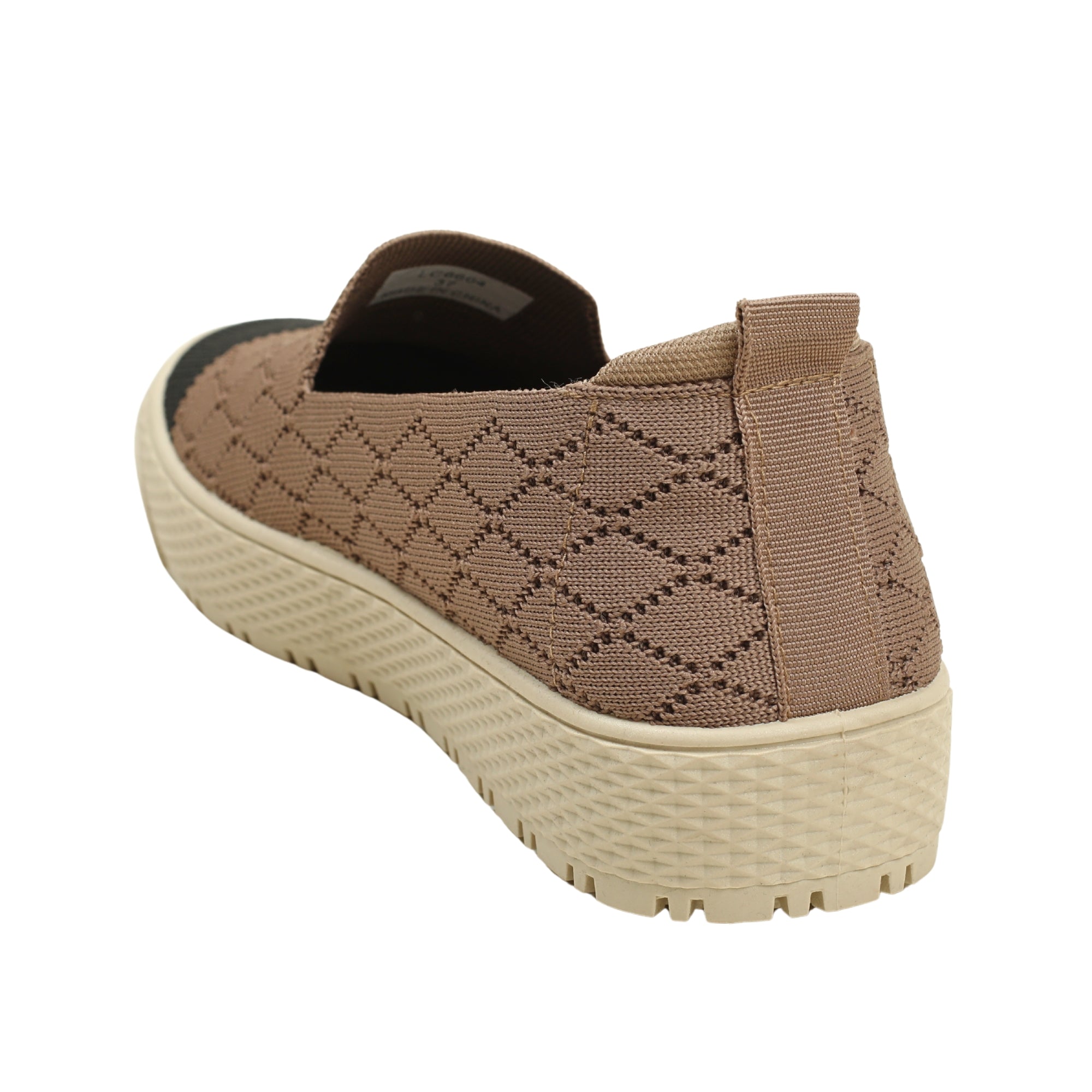 VIBRANT BROWN KNIT PLATFORM SLIP-ON SHOES - Vibrantbd.com