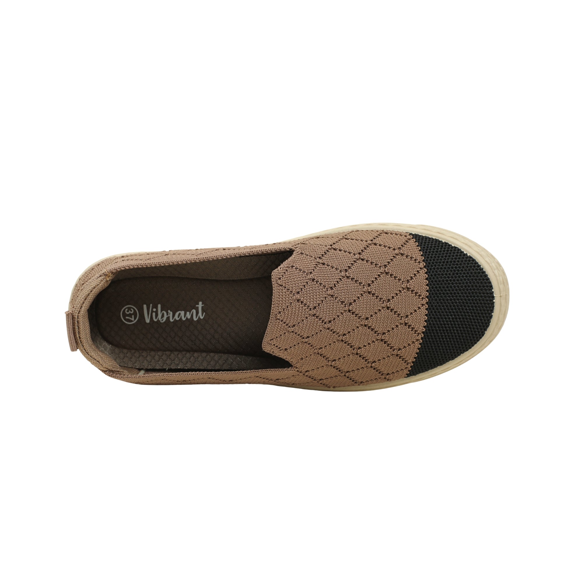 VIBRANT BROWN KNIT PLATFORM SLIP-ON SHOES - Vibrantbd.com