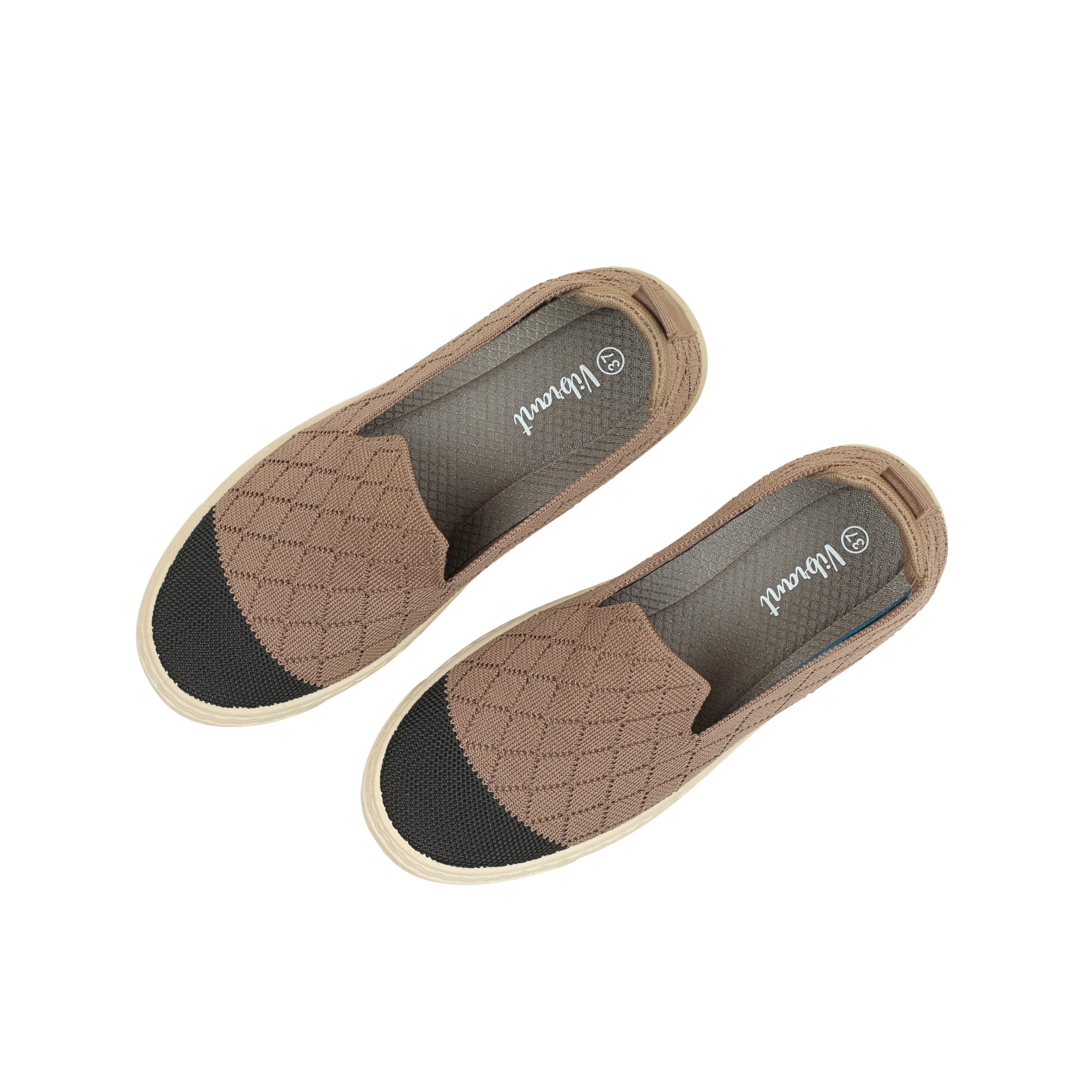 VIBRANT BROWN KNIT PLATFORM SLIP-ON SHOES - Vibrantbd.com
