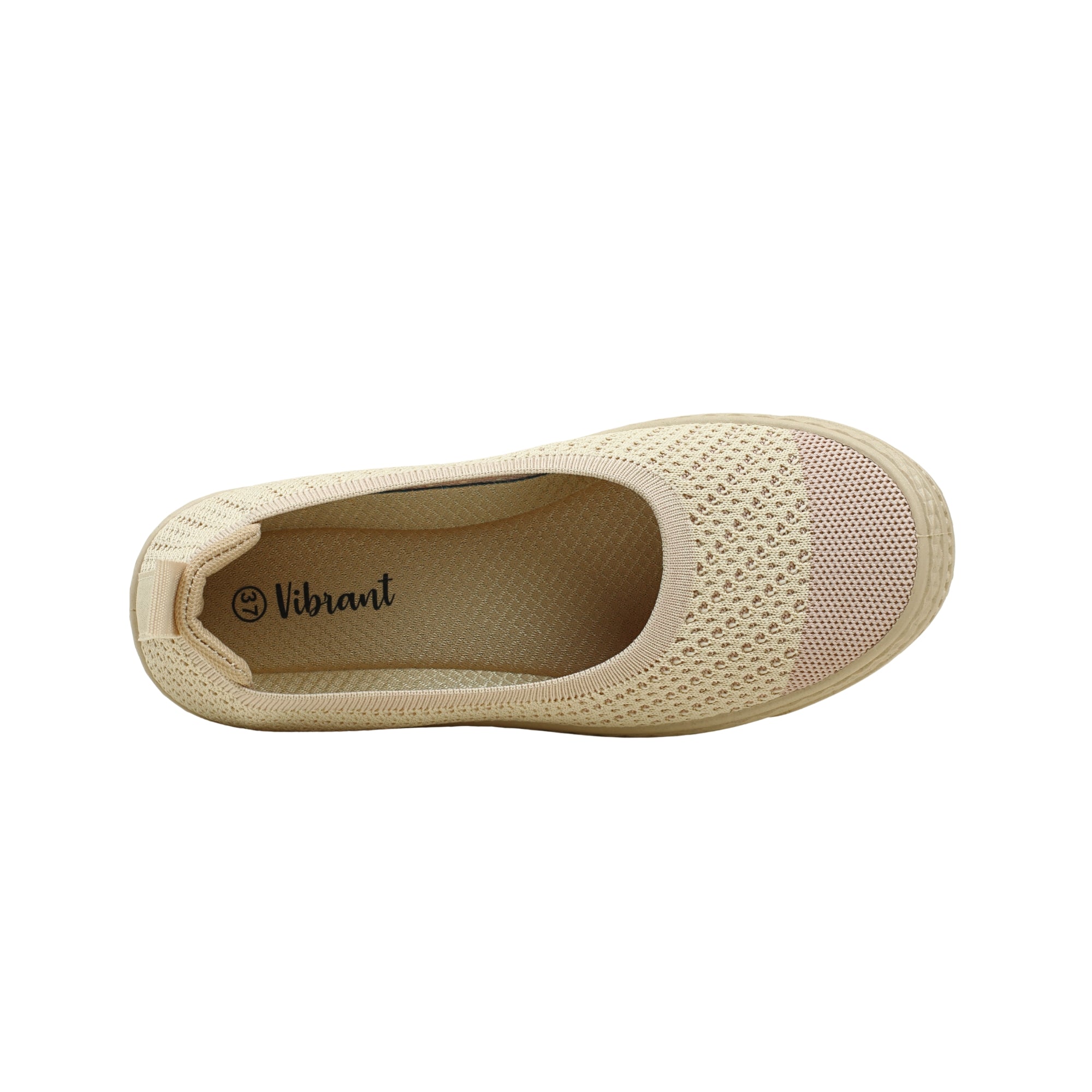 VIBRANT BEIGE AND PINK KNIT PLATFORM SLIP-ON SHOES - Vibrantbd.com