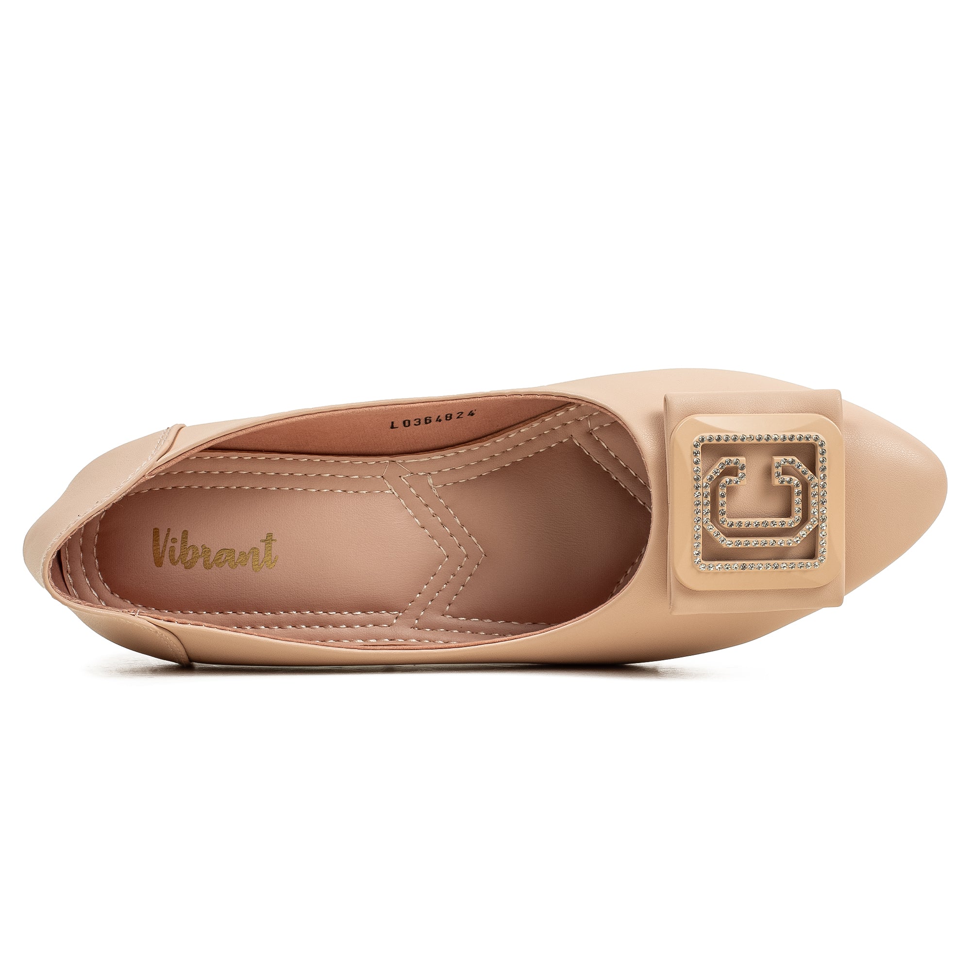 Vibrant Ladies Beige Close-Toe Wedge Heel Shoes with Metallic Trim – Elegant Comfort & Style for Every Occasion - Vibrantbd.com